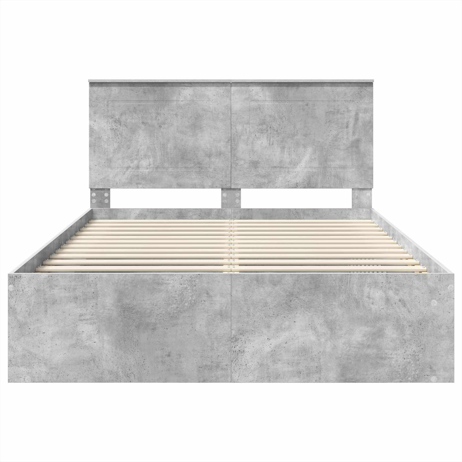 Krevetna konstrukcija Beton 140 x 190 cm Čvrsto borovo drvo
