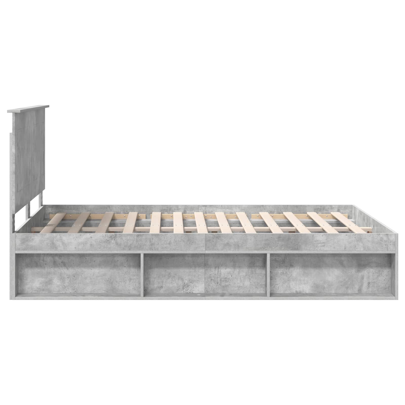 Krevetna konstrukcija Beton 140 x 190 cm Čvrsto borovo drvo