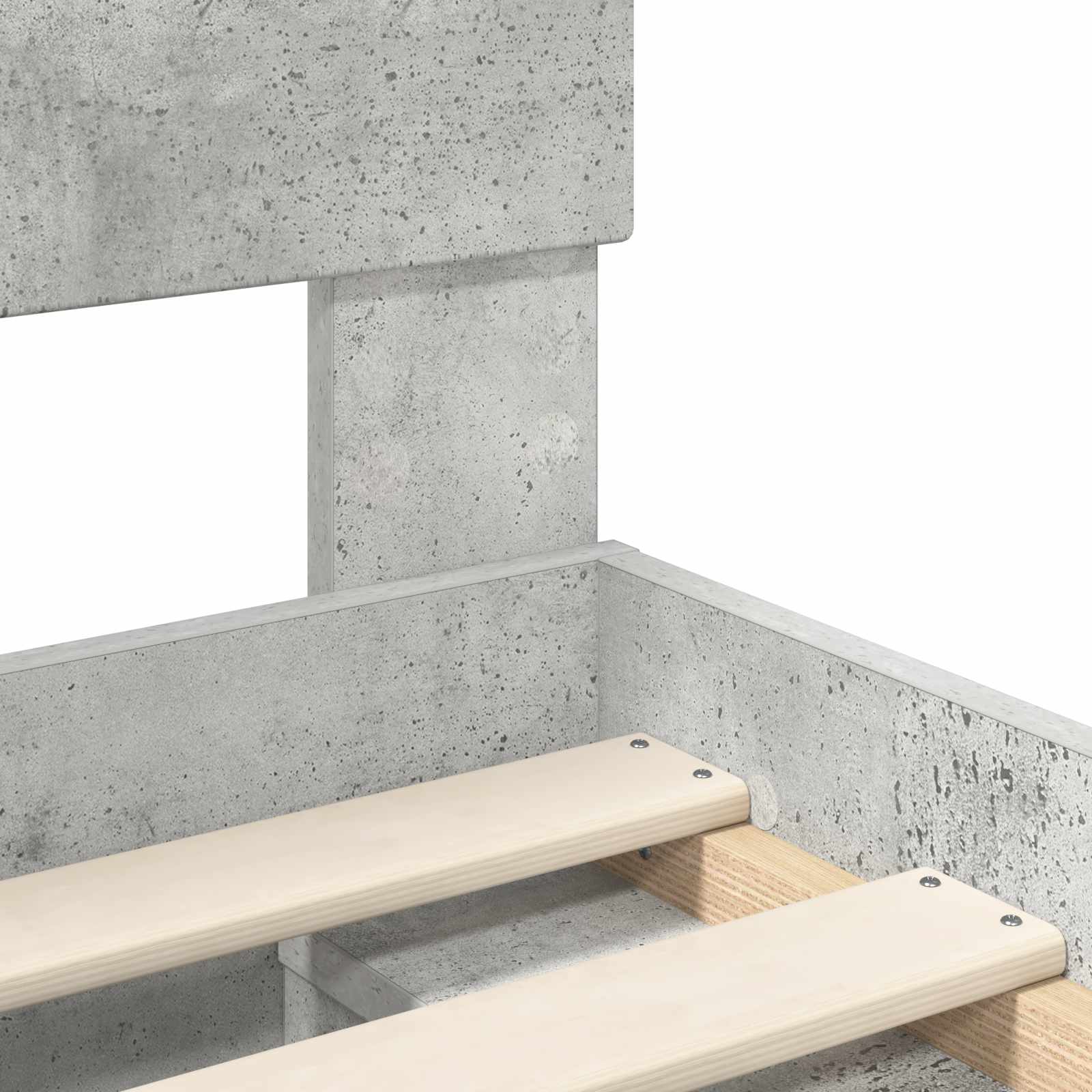 Krevetna konstrukcija Beton 120 x 190 cm Čvrsto borovo drvo