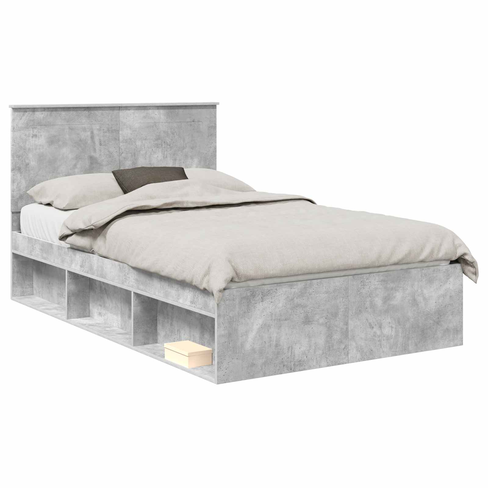 Krevetna konstrukcija Beton 120 x 200 cm Čvrsto borovo drvo