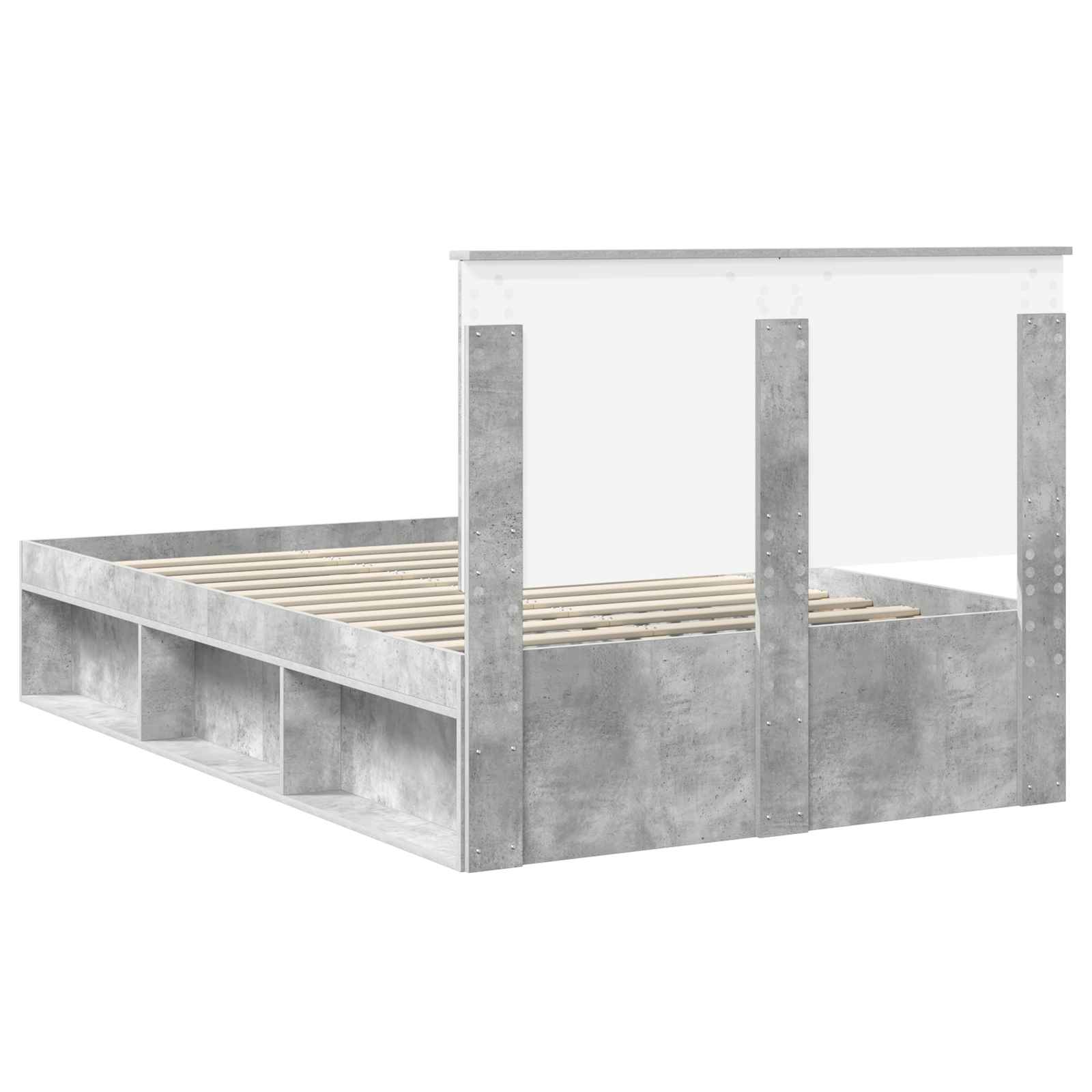 Krevetna konstrukcija Beton 120 x 200 cm Čvrsto borovo drvo