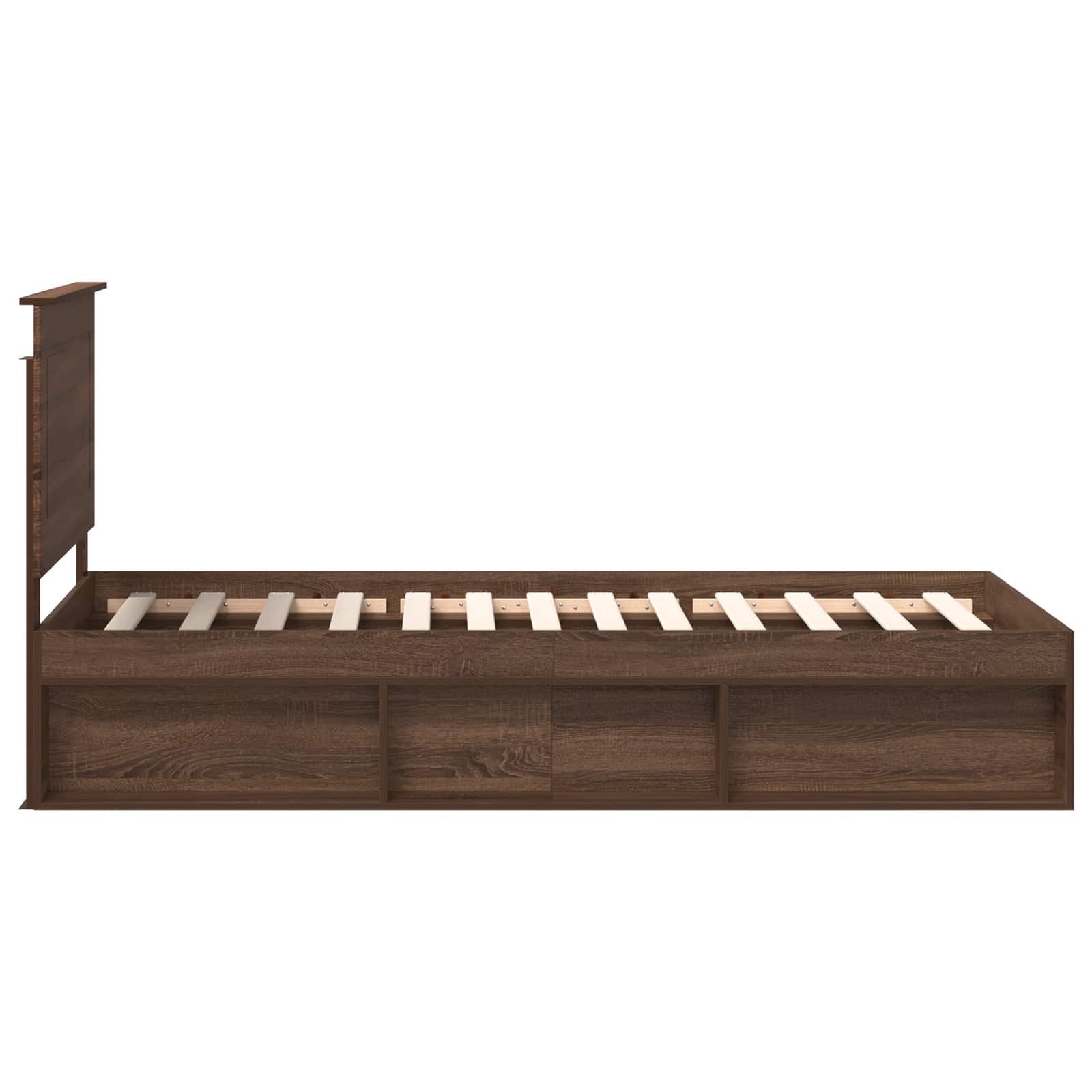 Krevetna konstrukcija s uzglavljem Smeđi hrast 100 x 200 cm