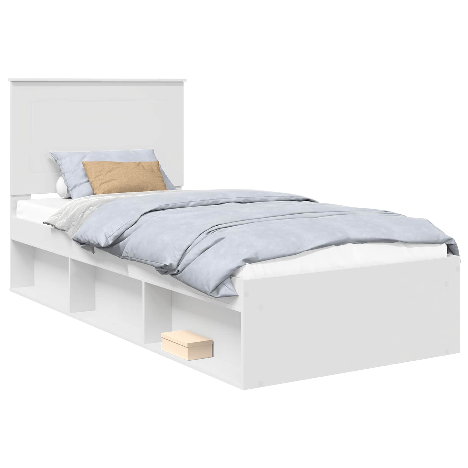 Krevetna konstrukcija Bijelo 90 x 190 cm Čvrsto borovo drvo