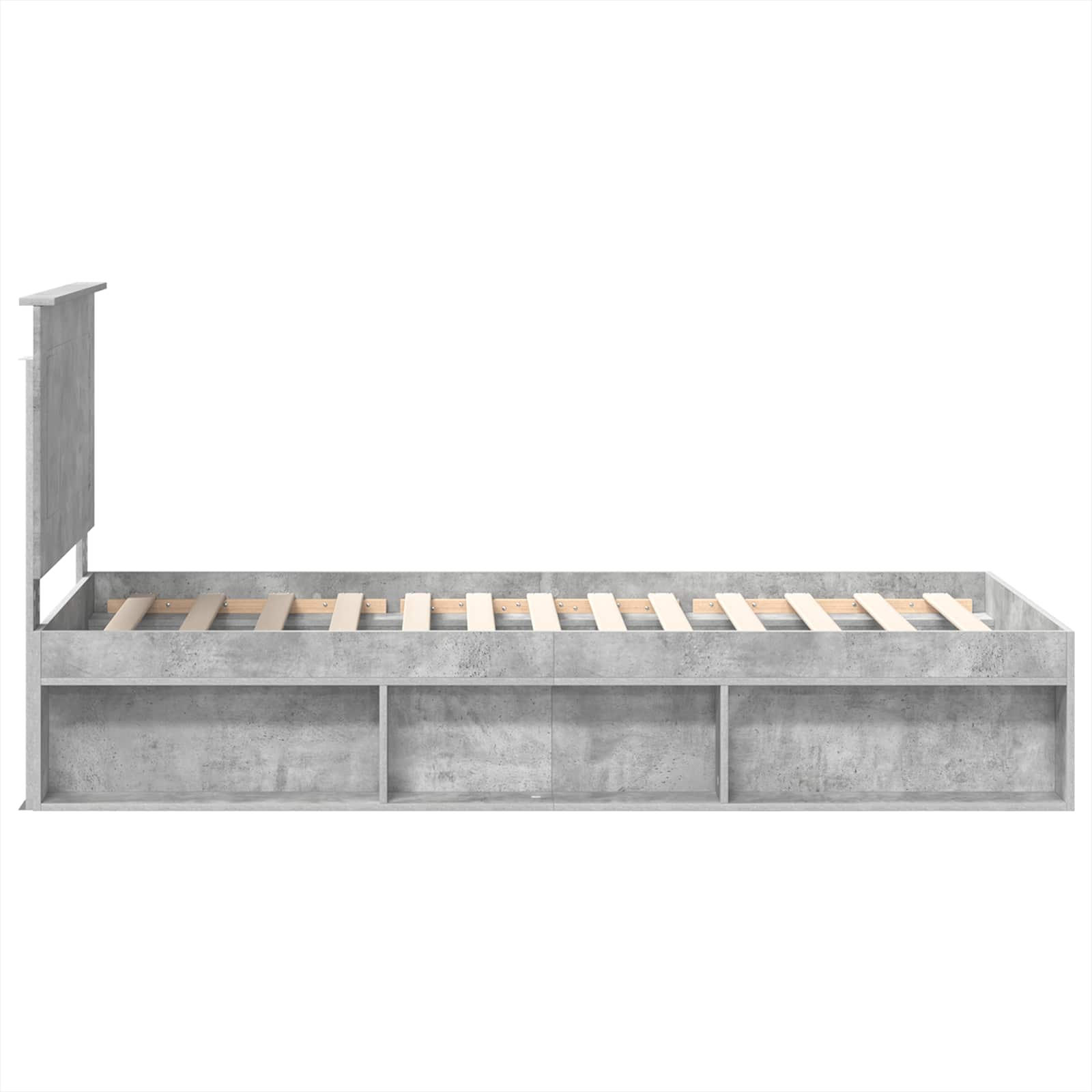 Krevetna konstrukcija s uzglavljem Betonska siva 90 x 190 cm