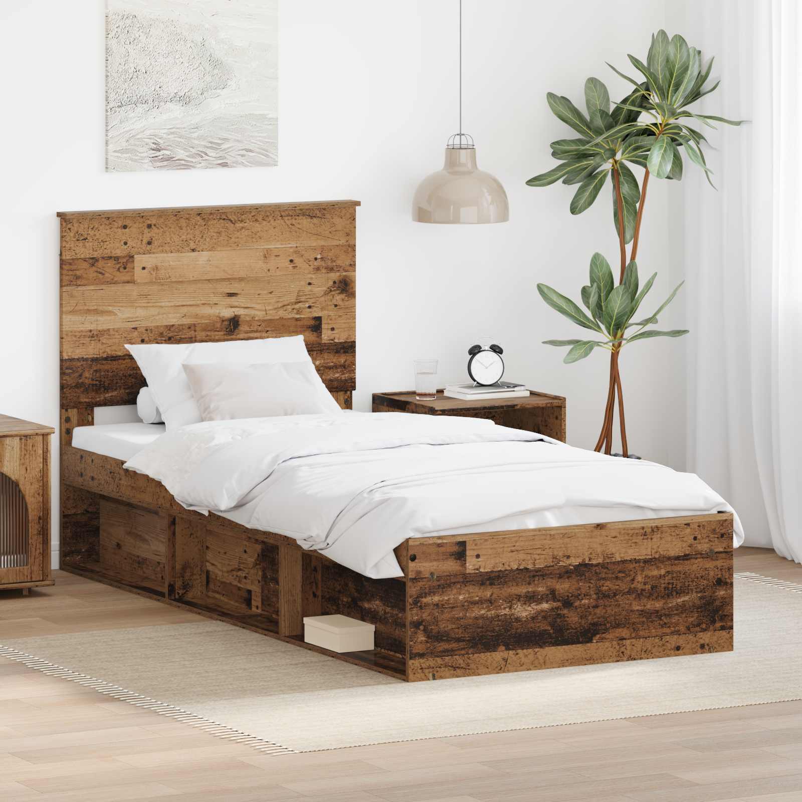 Krevetna konstrukcija Staro drvo 90 x 190 cm Čvrsto borovo drvo