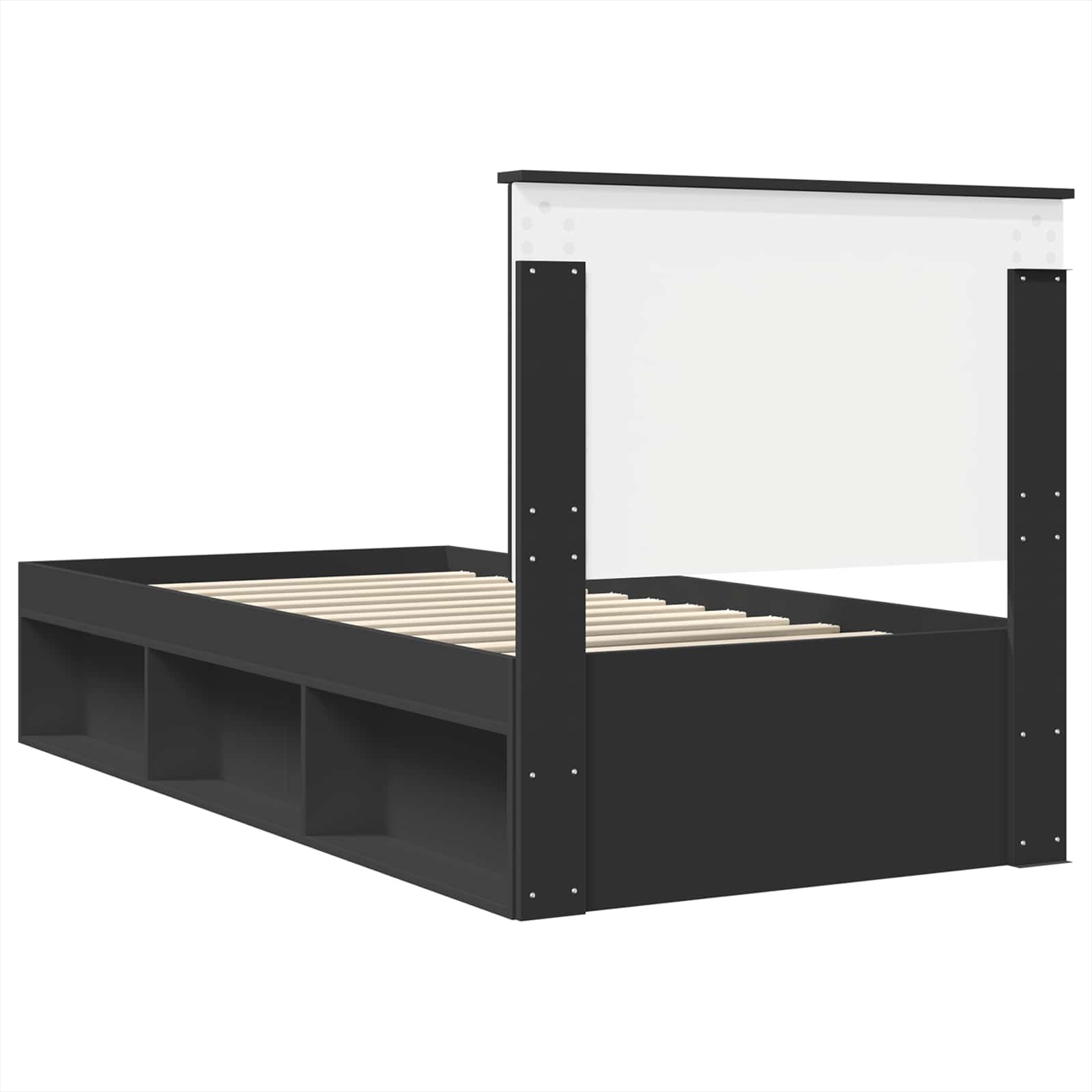 Krevetna konstrukcija Crna 90 x 200 cm Čvrsto borovo drvo
