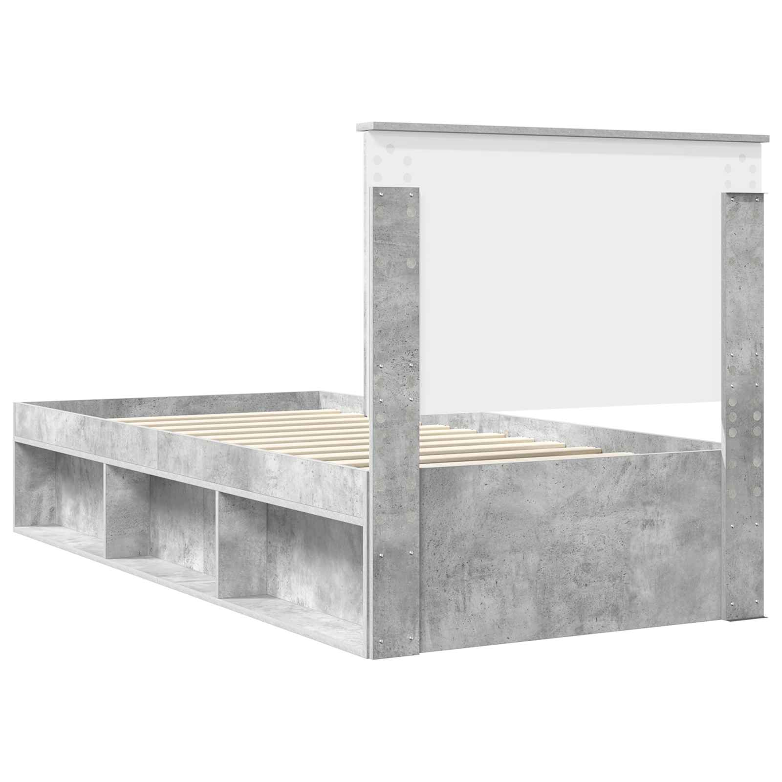 Krevetna konstrukcija s uzglavljem Betonska siva 75 x 190 cm