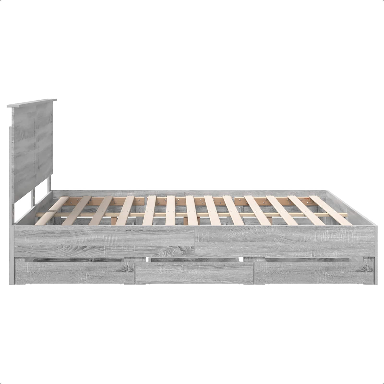 Krevetna konstrukcija Siva Sonoma 200 x 200 cm Inženjersko Drvo
