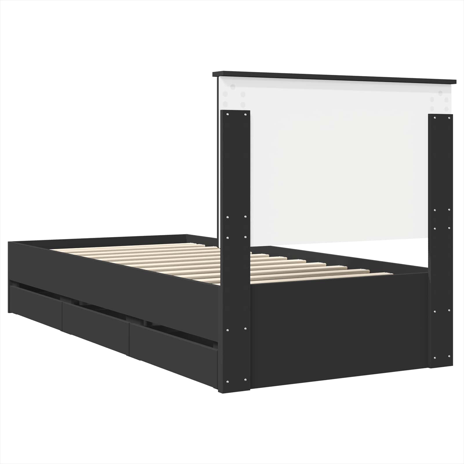 Krevetna konstrukcija Crna 100 x 200 cm Inženjersko Drvo