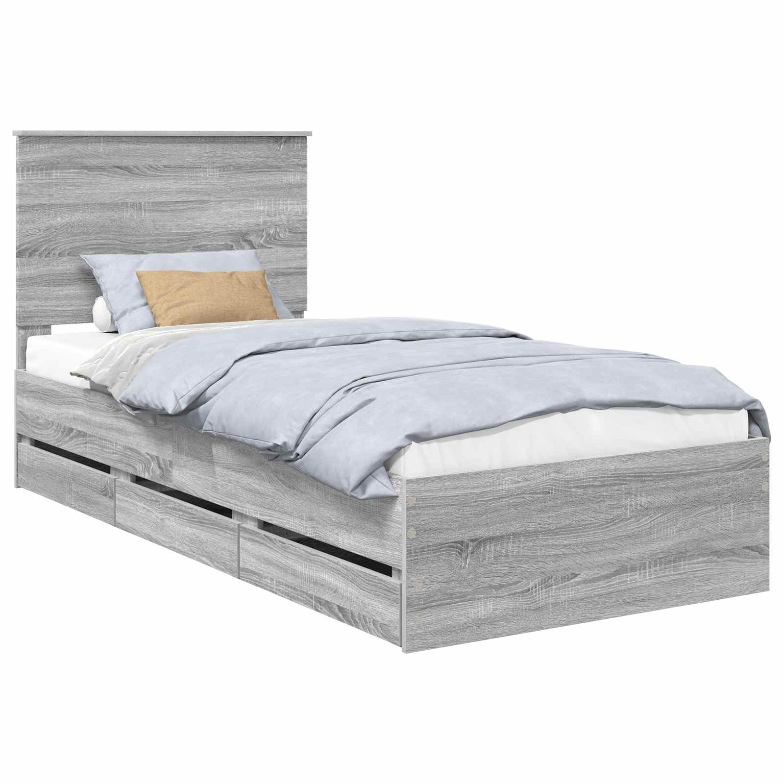 Krevetna konstrukcija Siva Sonoma 75 x 190 cm Inženjersko Drvo
