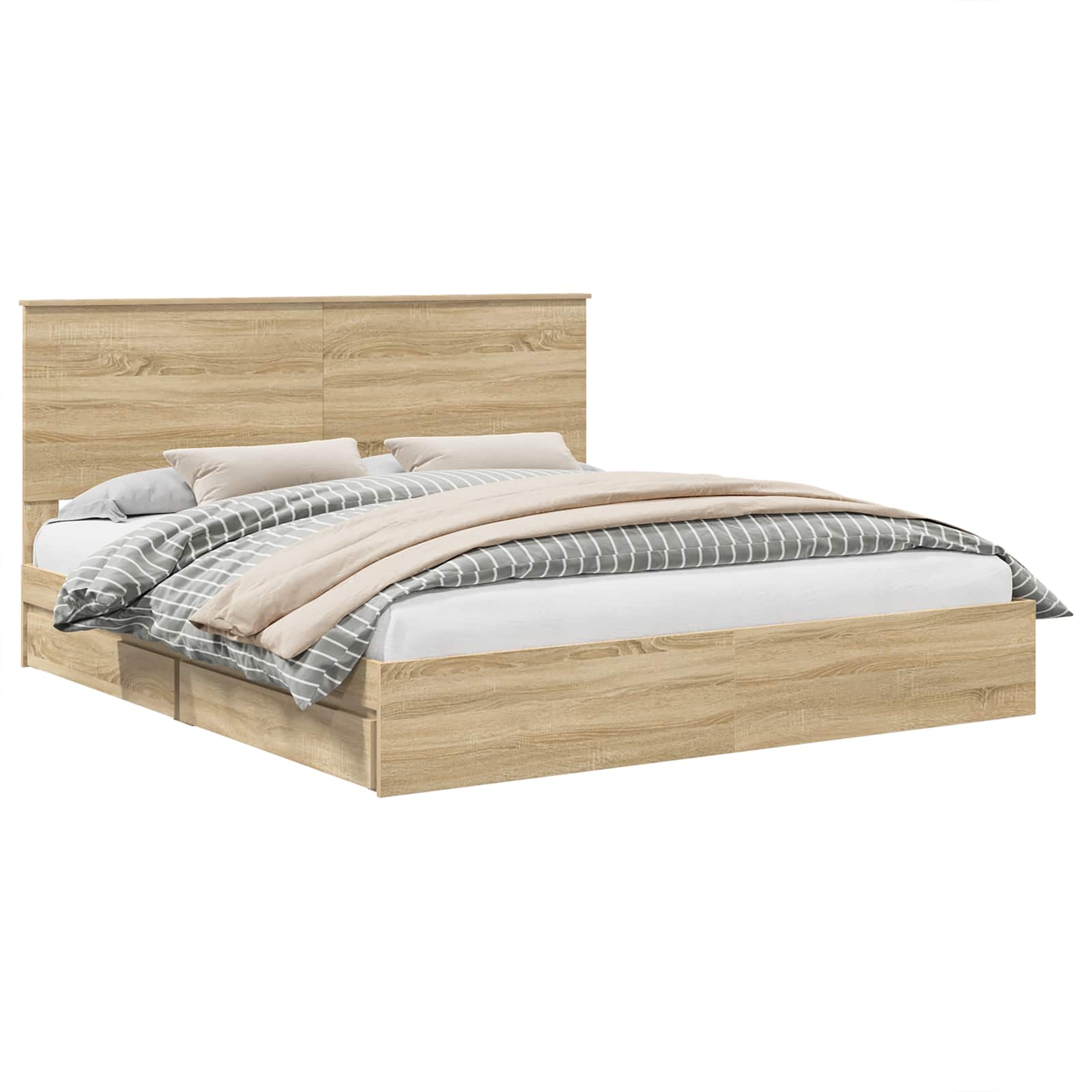 Krevet s od storage Sonoma hrast 180 x 200 cm Konstruirano drvo
