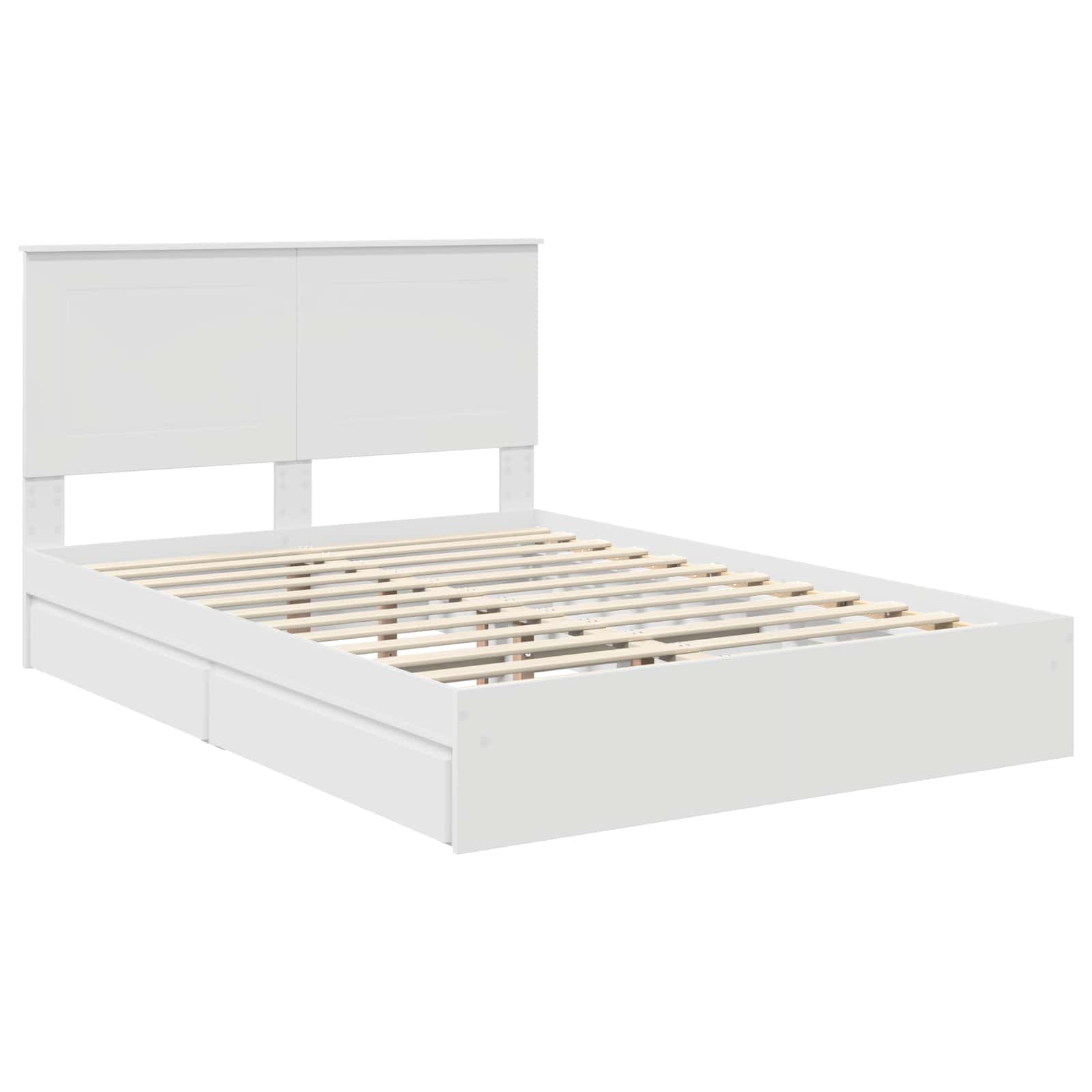 Krevet s od storage Bijelo 160 x 200 cm Konstruirano drvo