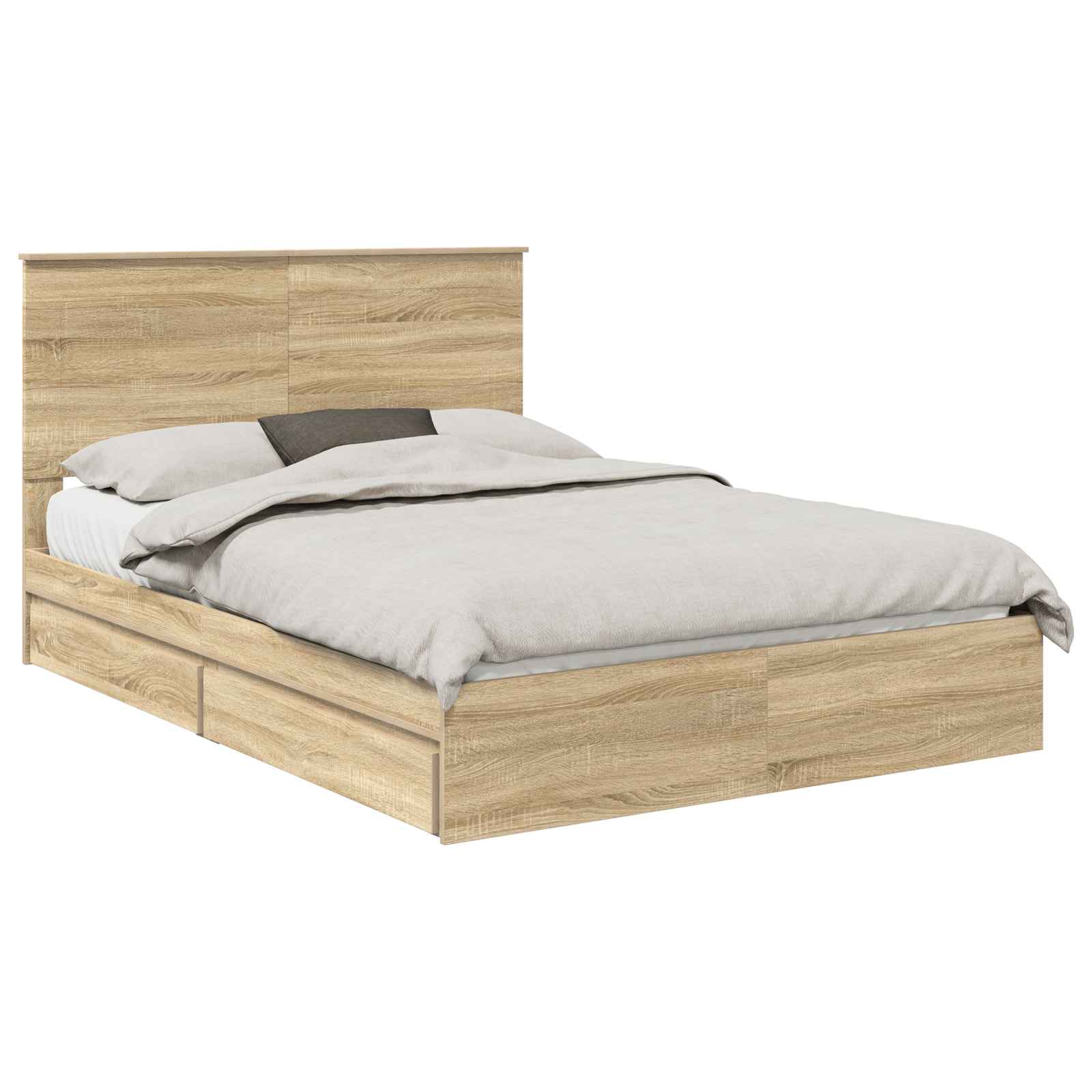 Krevet s od storage Sonoma hrast 160 x 200 cm Konstruirano drvo