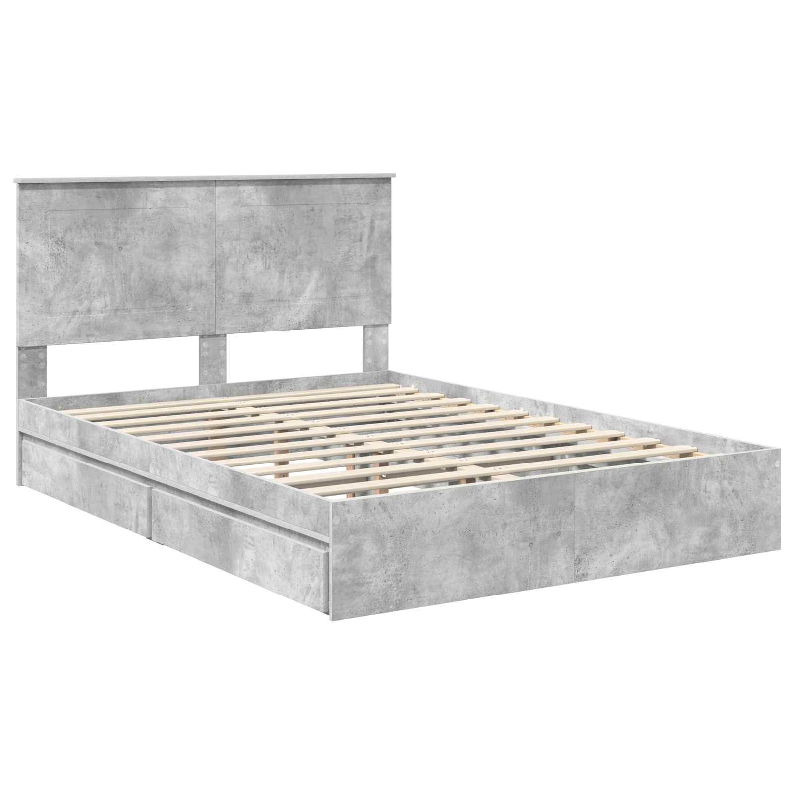 Krevet s od storage s uzglavljem Betonski sivi 150 x 200 cm