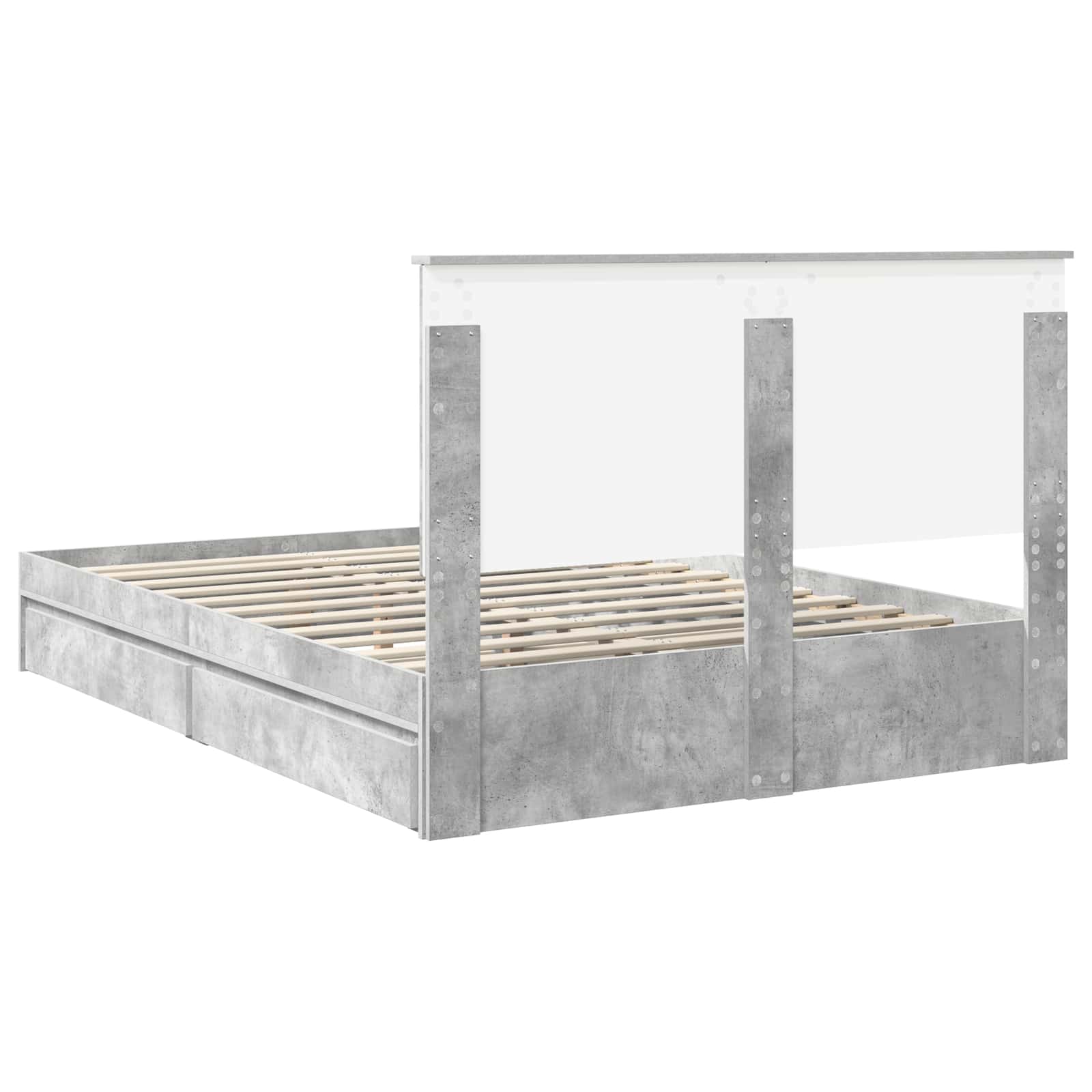 Krevet s od storage s uzglavljem Betonski sivi 150 x 200 cm