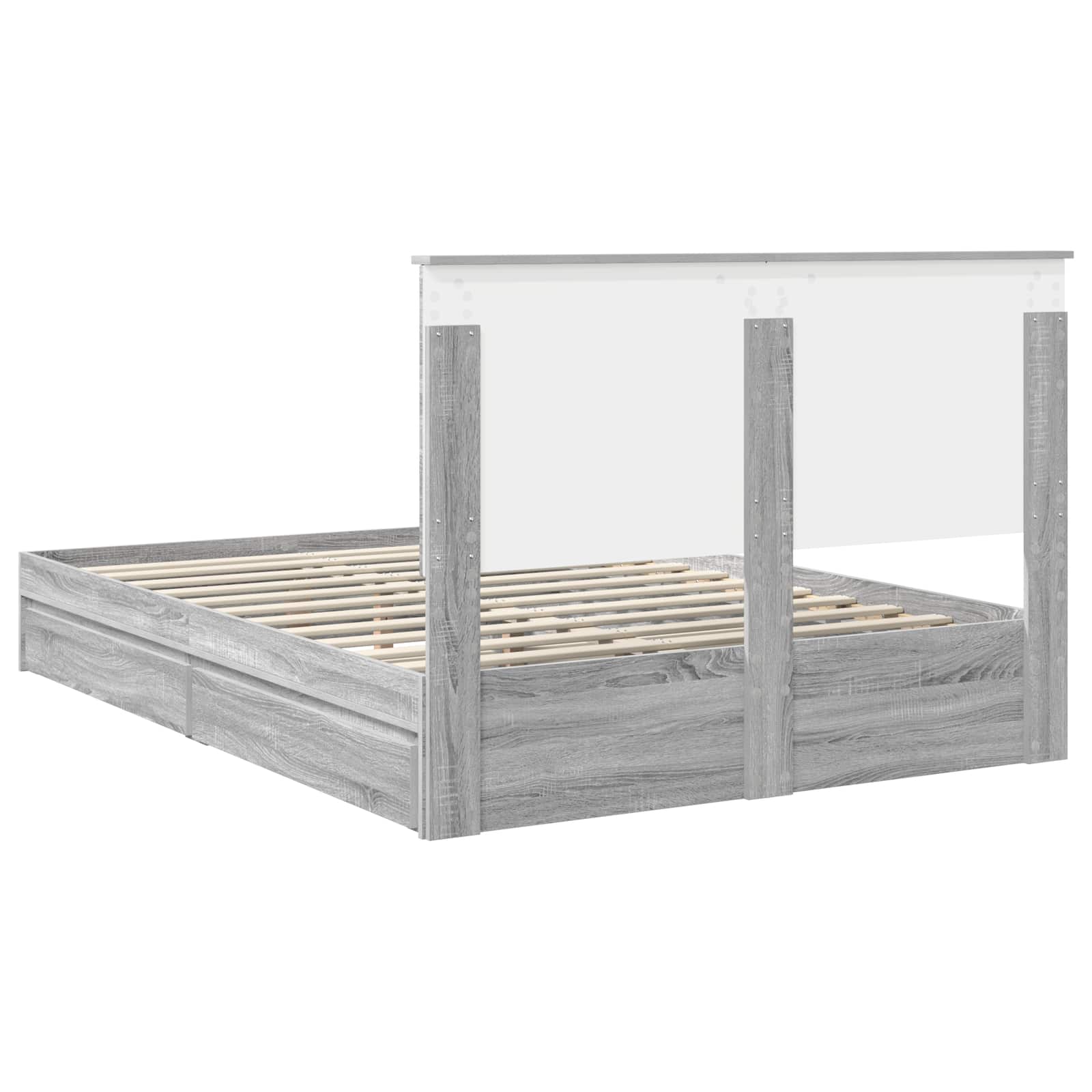 Krevet s od storage Siva Sonoma 150 x 200 cm Konstruirano drvo