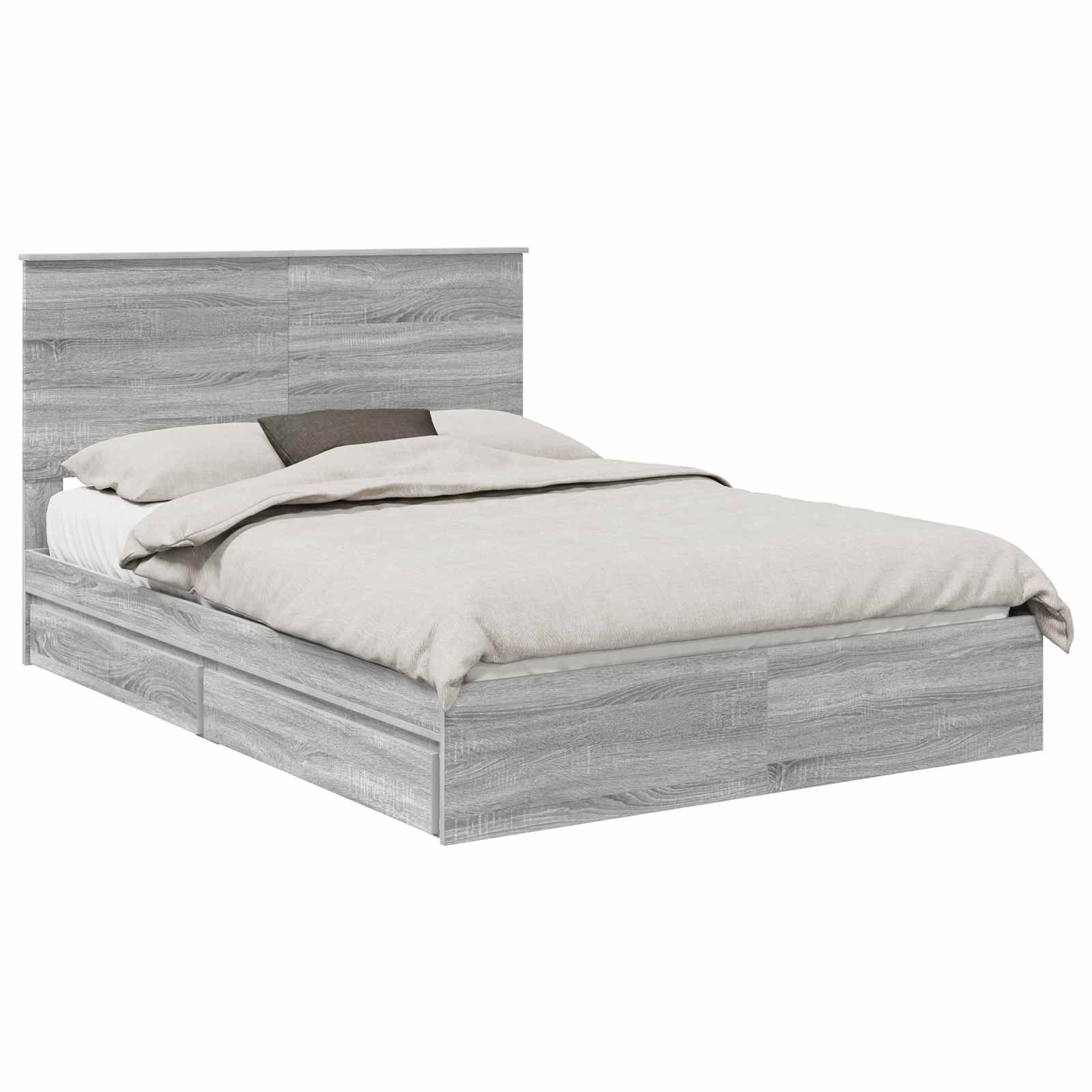 Krevet s od storage Siva Sonoma 140 x 200 cm Konstruirano drvo
