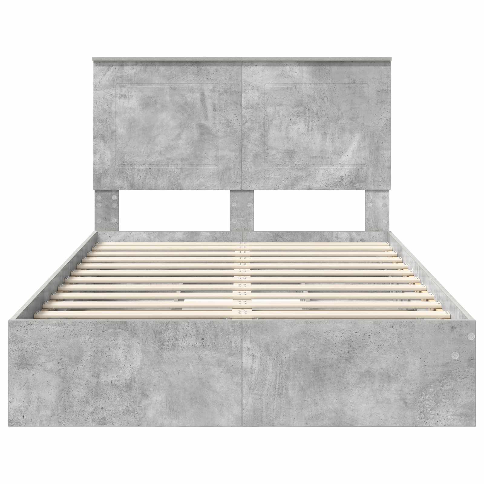 Krevet s od storage s uzglavljem Betonski sivi 135 x 190 cm