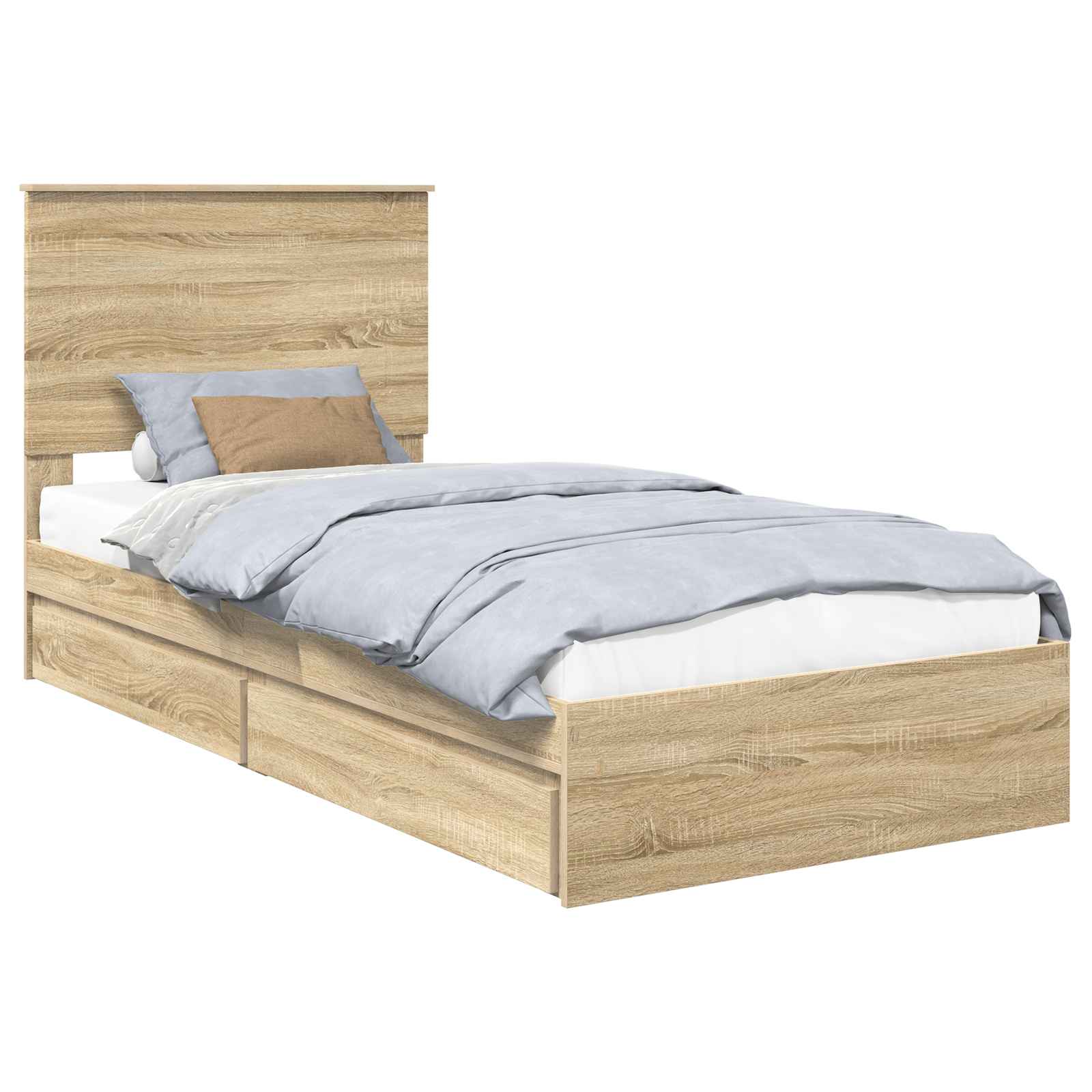 Krevet s od storage Sonoma hrast 100 x 200 cm Konstruirano drvo