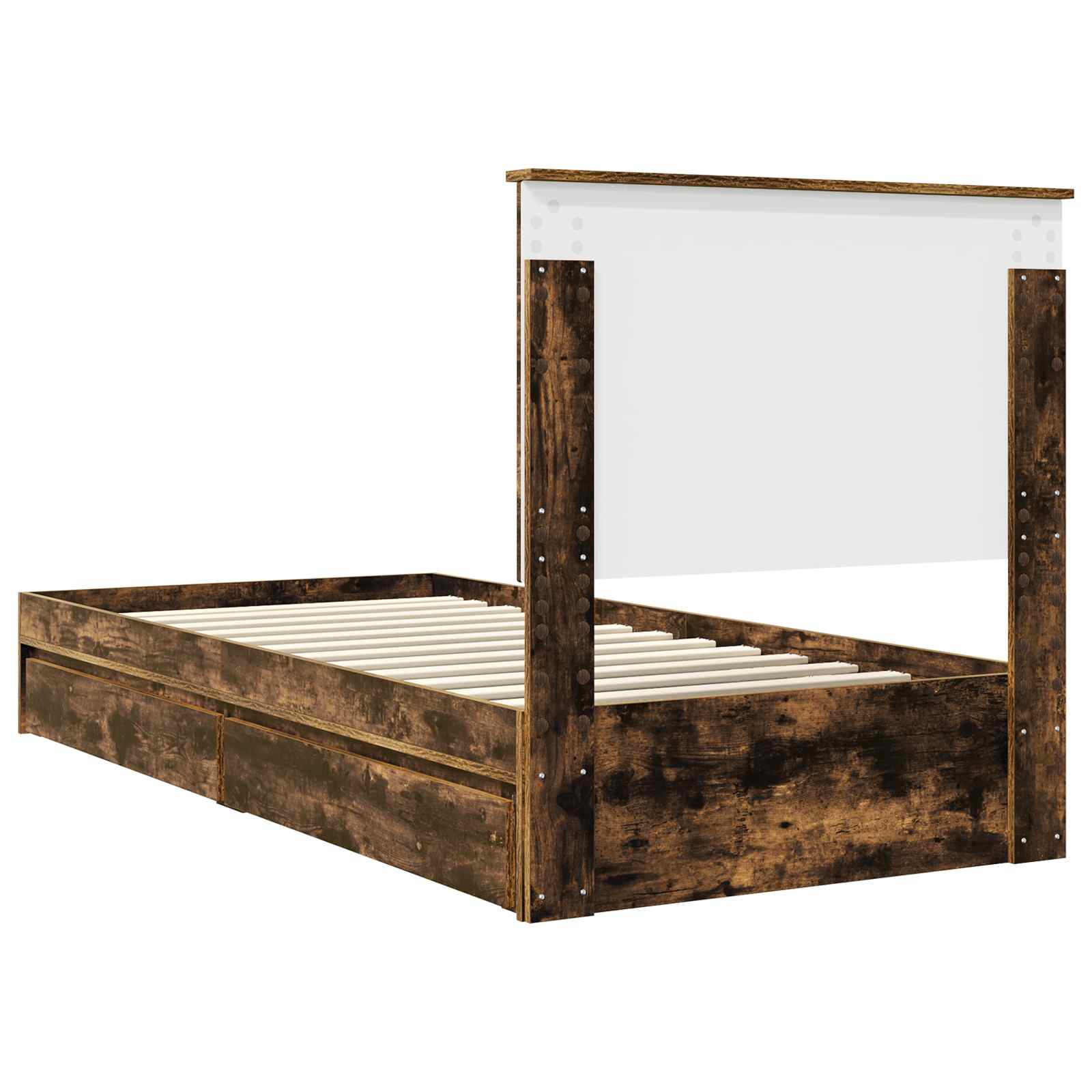 Krevet s od storage s ladicama Dimljeni hrast 100 x 200 cm