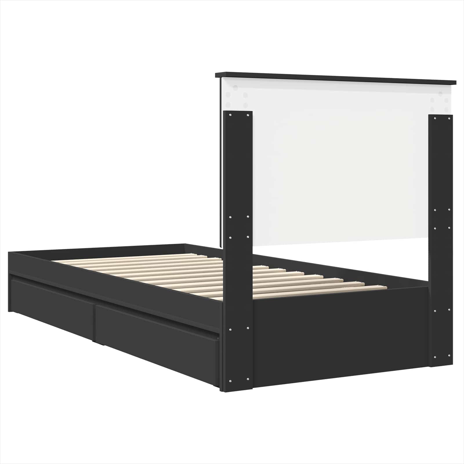 Krevet s od storage Crna 90 x 190 cm Konstruirano drvo