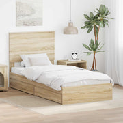 Krevet s od storage Sonoma hrast 90 x 190 cm Konstruirano drvo