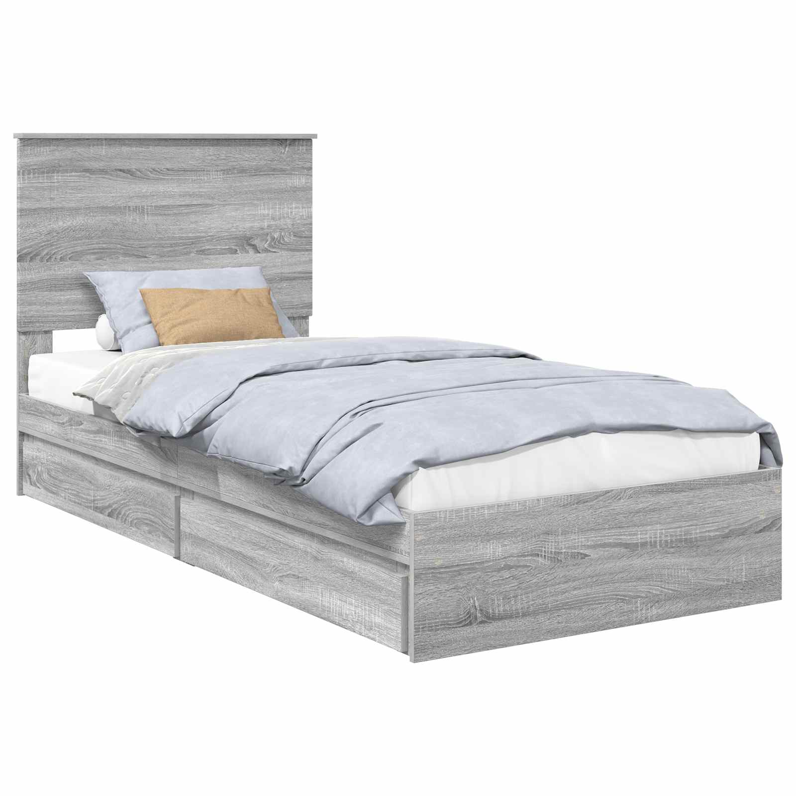 Krevet s od storage Siva Sonoma 90 x 200 cm Konstruirano drvo