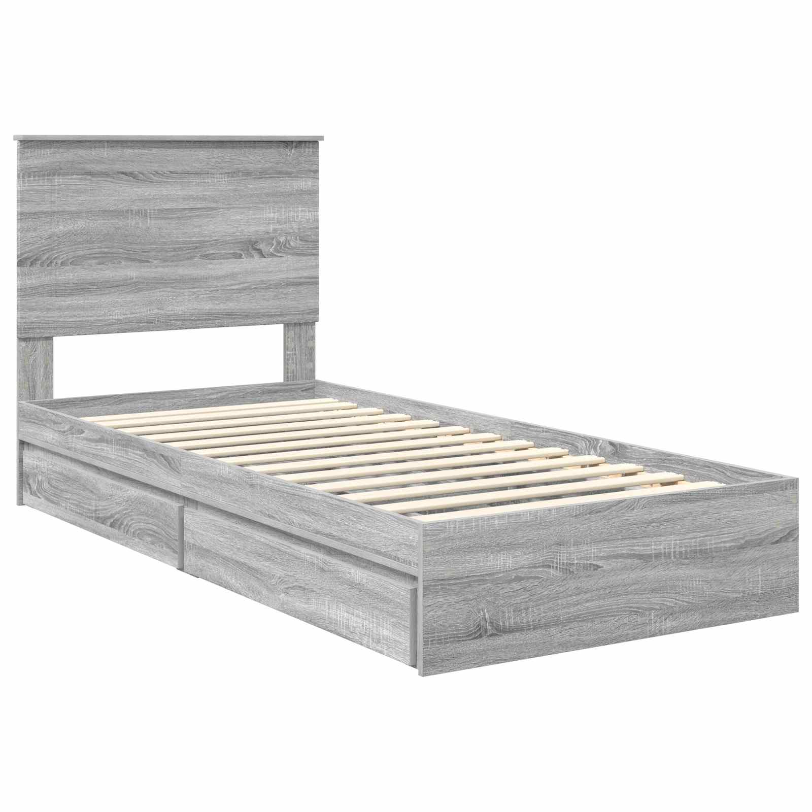 Krevet s od storage Siva Sonoma 90 x 200 cm Konstruirano drvo