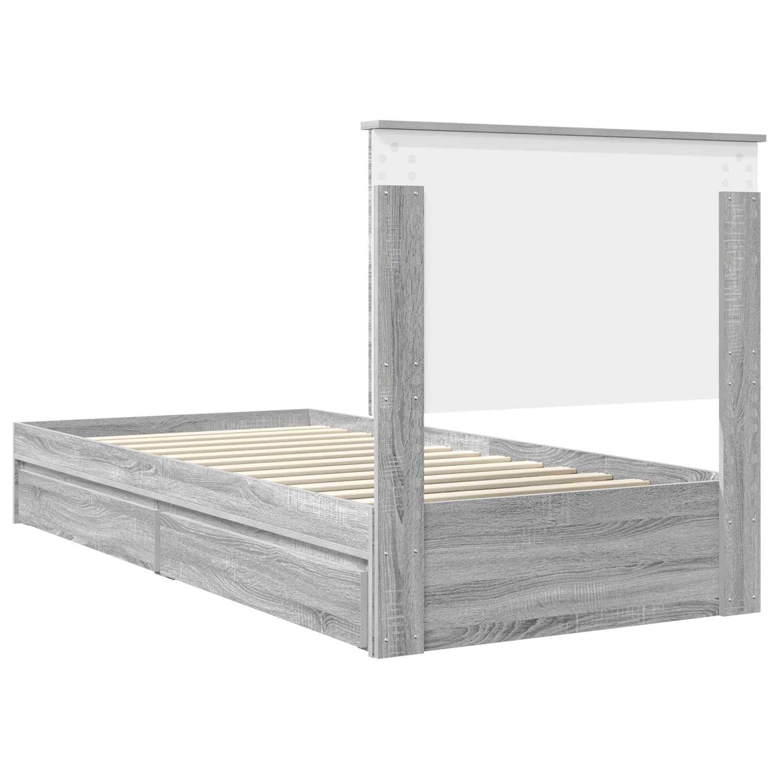 Krevet s od storage Siva Sonoma 90 x 200 cm Konstruirano drvo