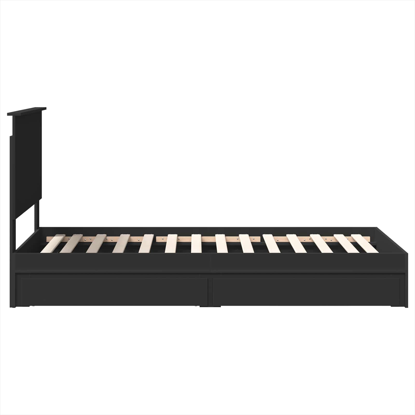 Krevet s od storage Crna 75 x 190 cm Konstruirano drvo