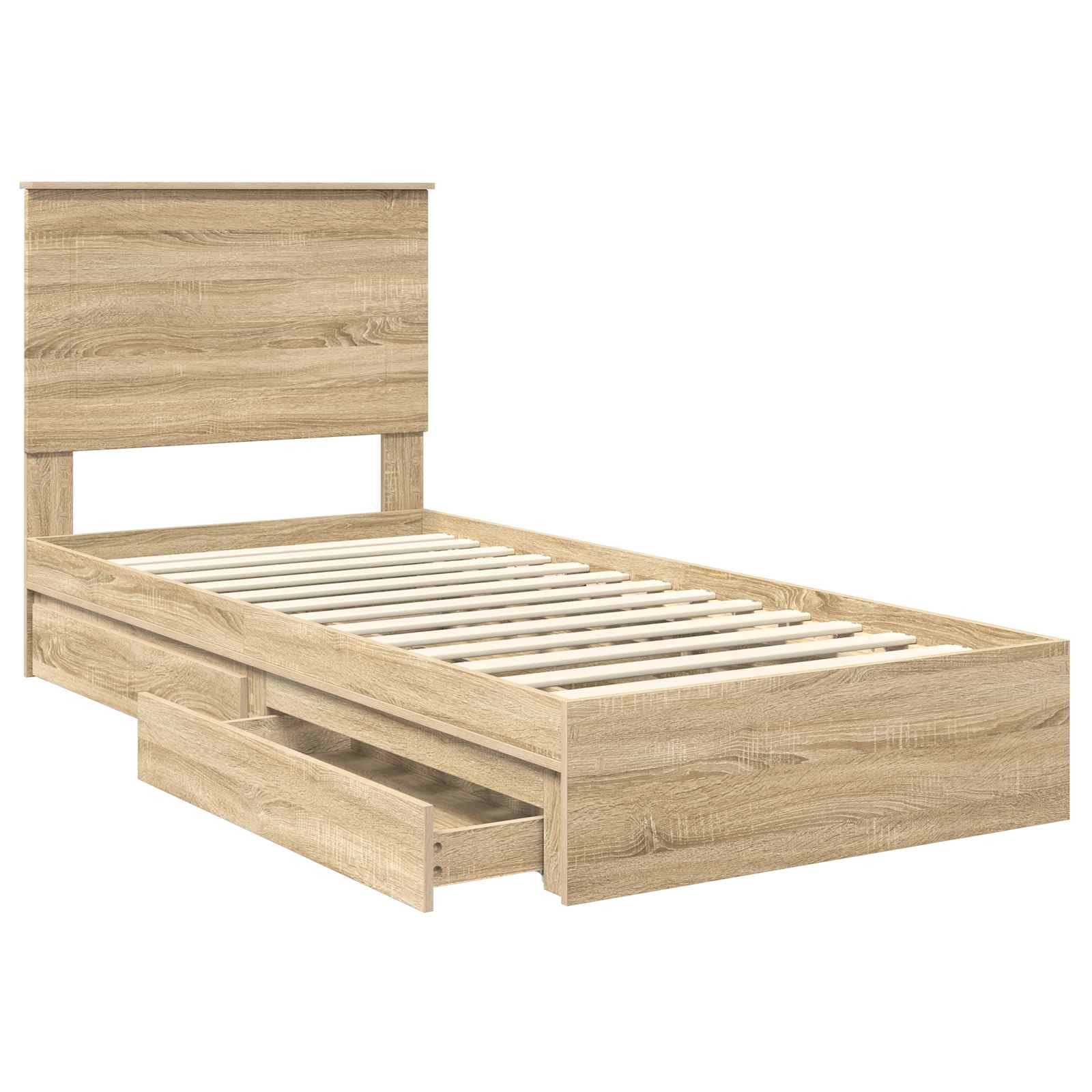 Krevet s od storage Sonoma hrast 75 x 190 cm Konstruirano drvo