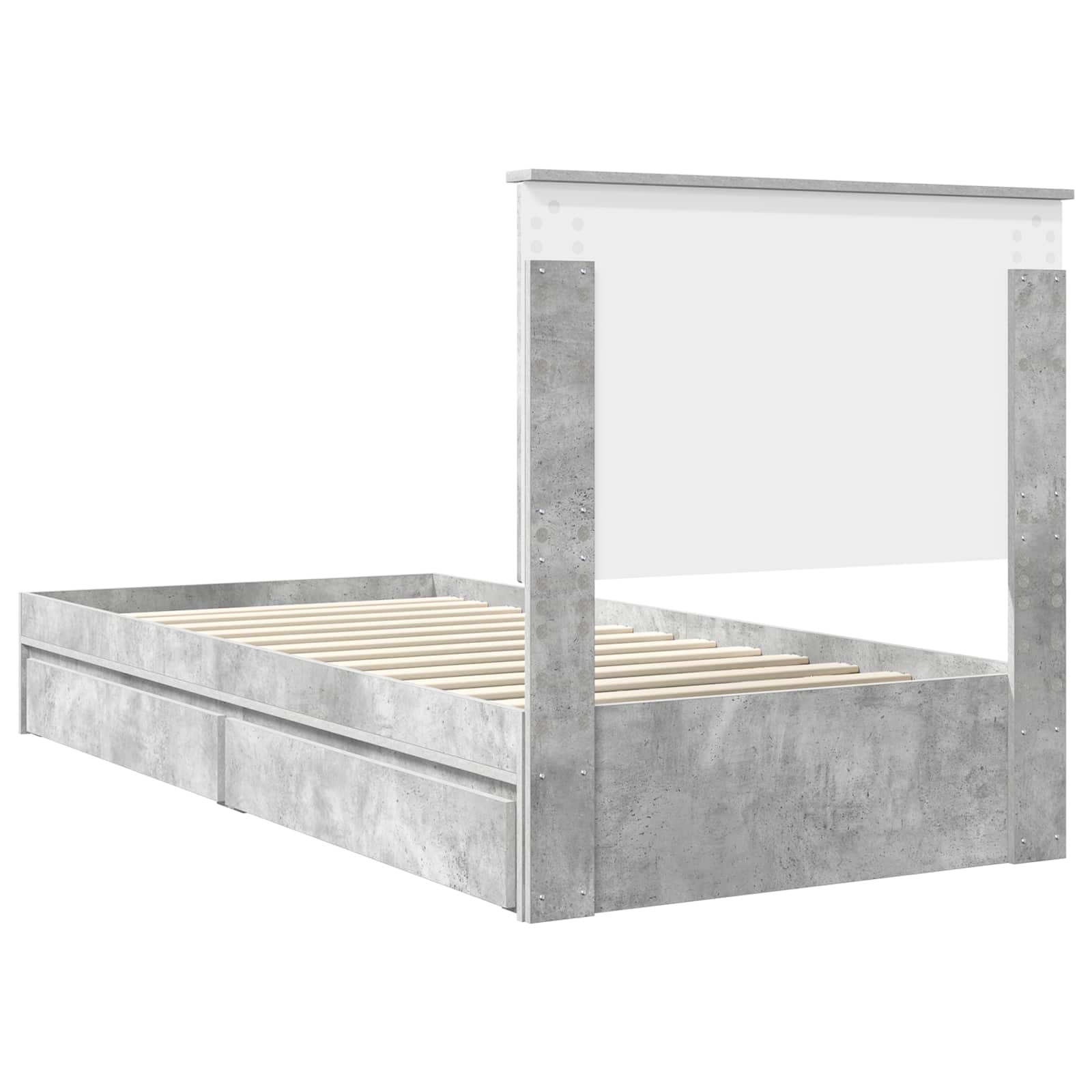 Krevet s od storage Betonski sivi 75 x 190 cm Konstruirano drvo
