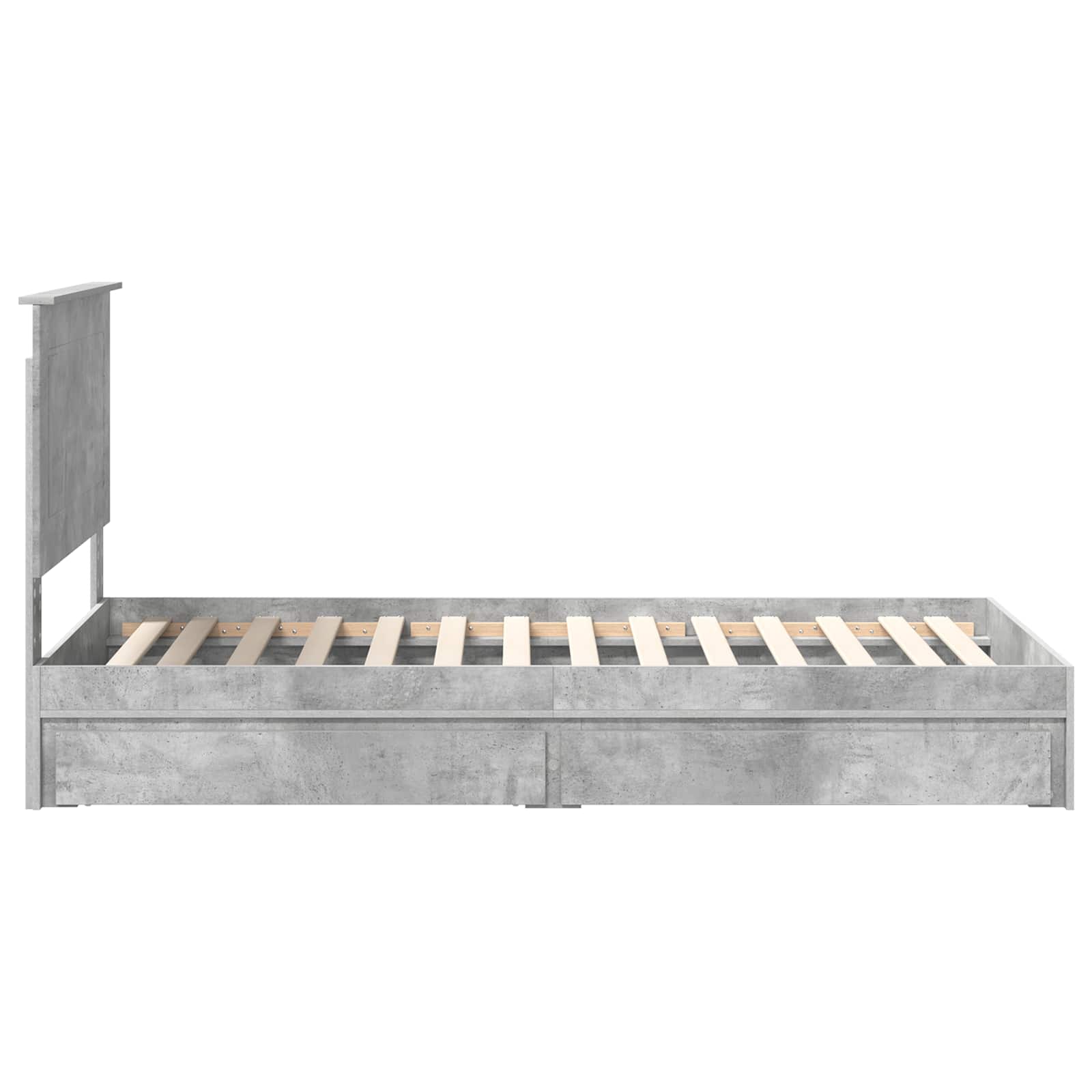 Krevet s od storage Betonski sivi 75 x 190 cm Konstruirano drvo