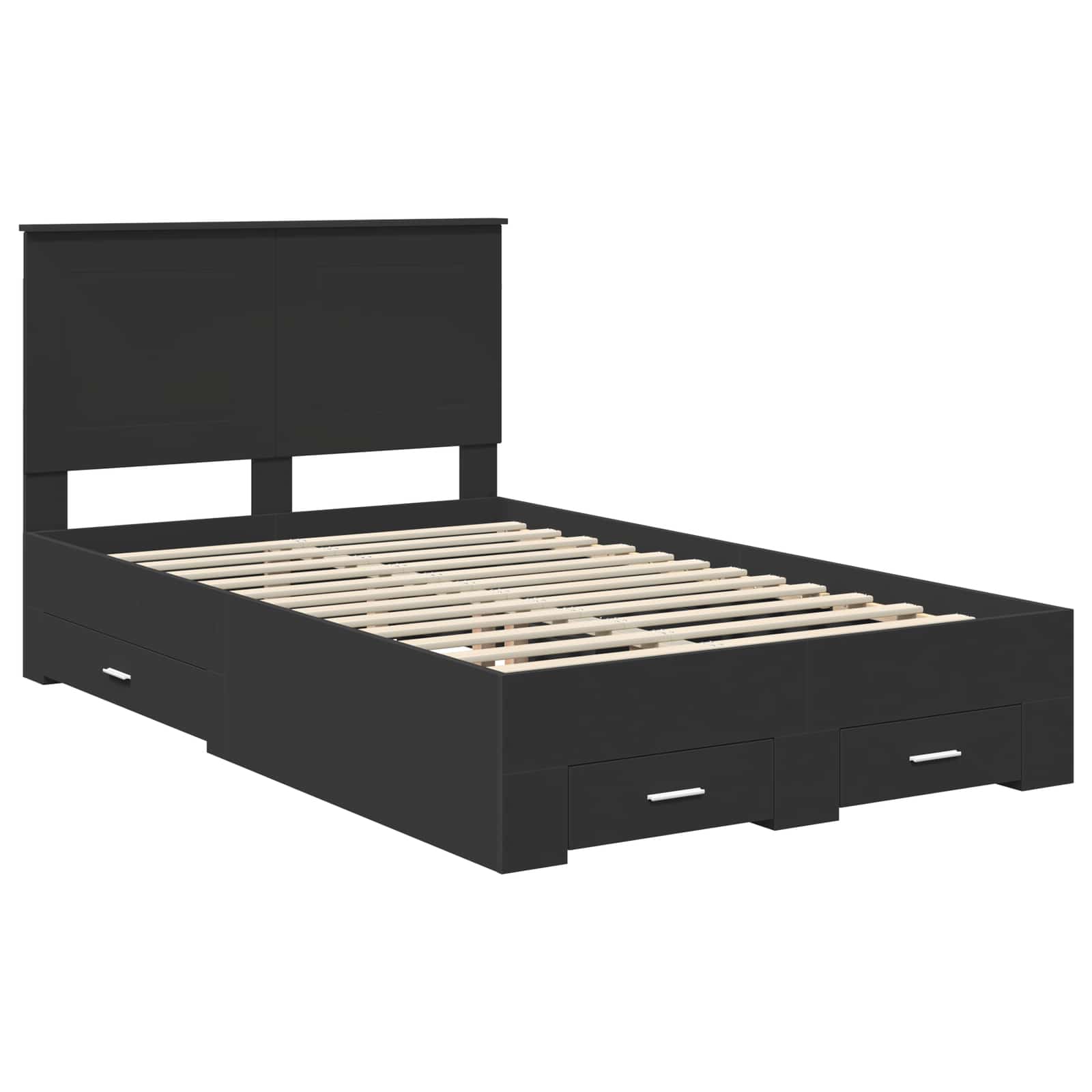 Krevetna konstrukcija Crna 135 x 190 cm Konstruirano drvo