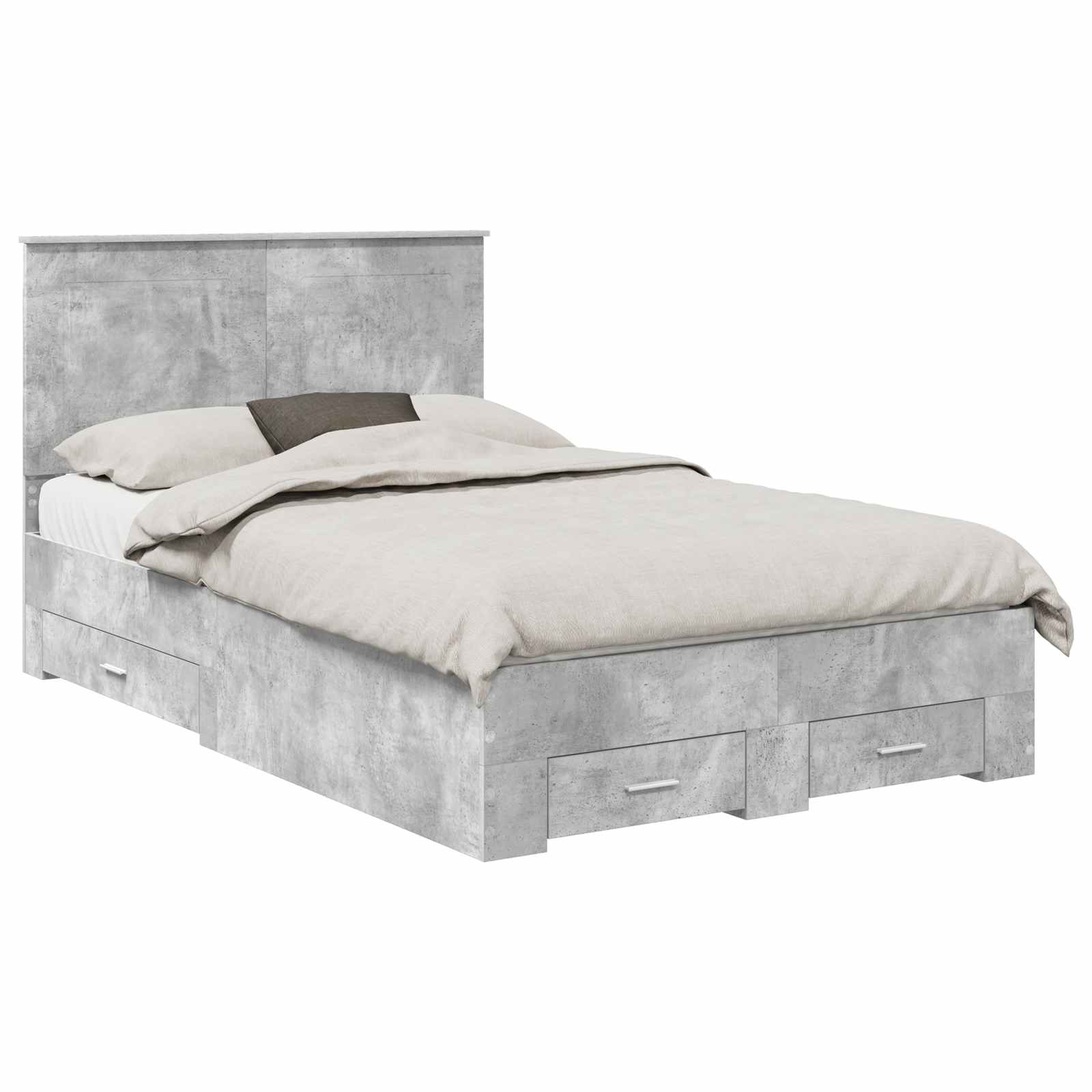 Krevetna konstrukcija s ladicama Betonski sivi 135 x 190 cm