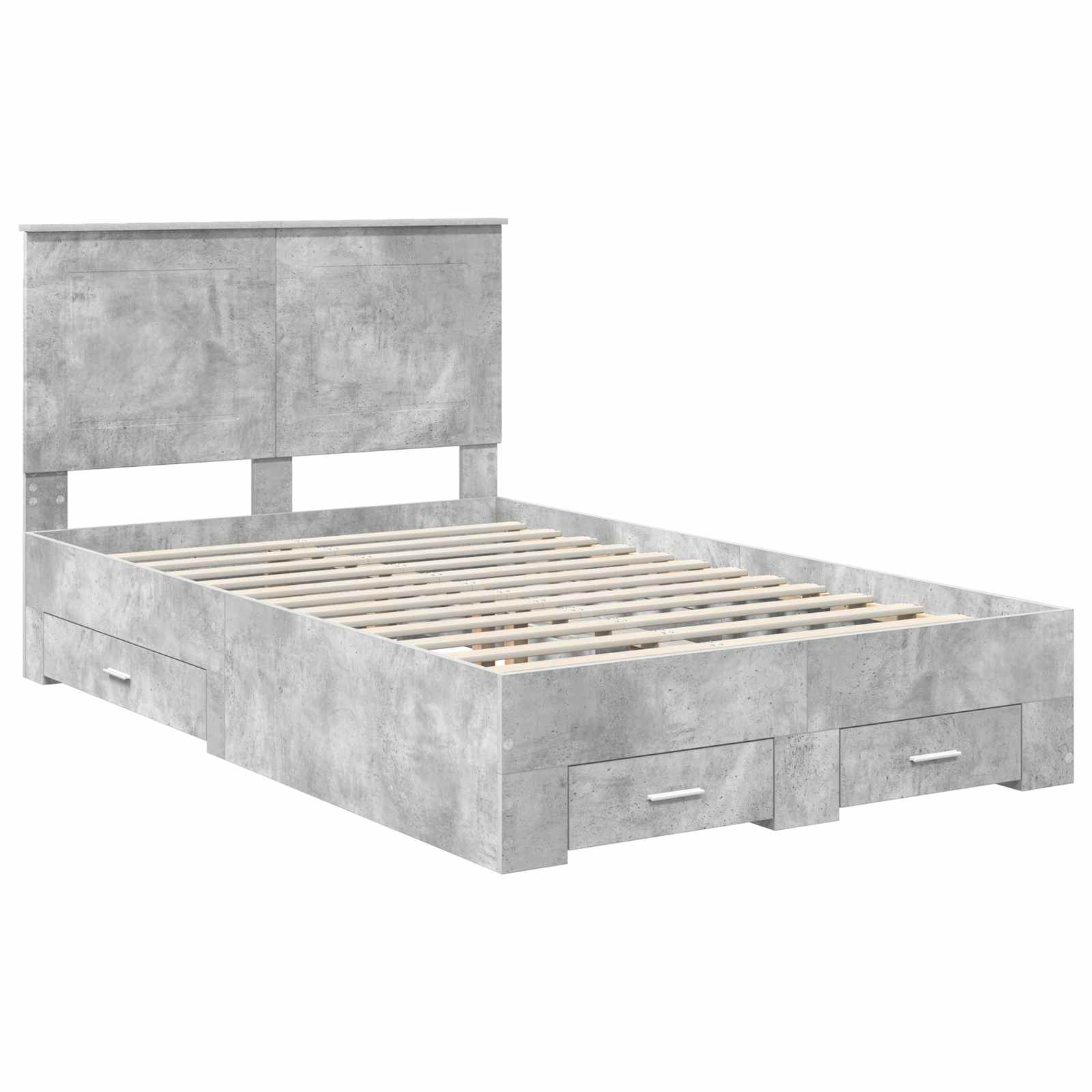 Krevetna konstrukcija s ladicama Betonski sivi 135 x 190 cm