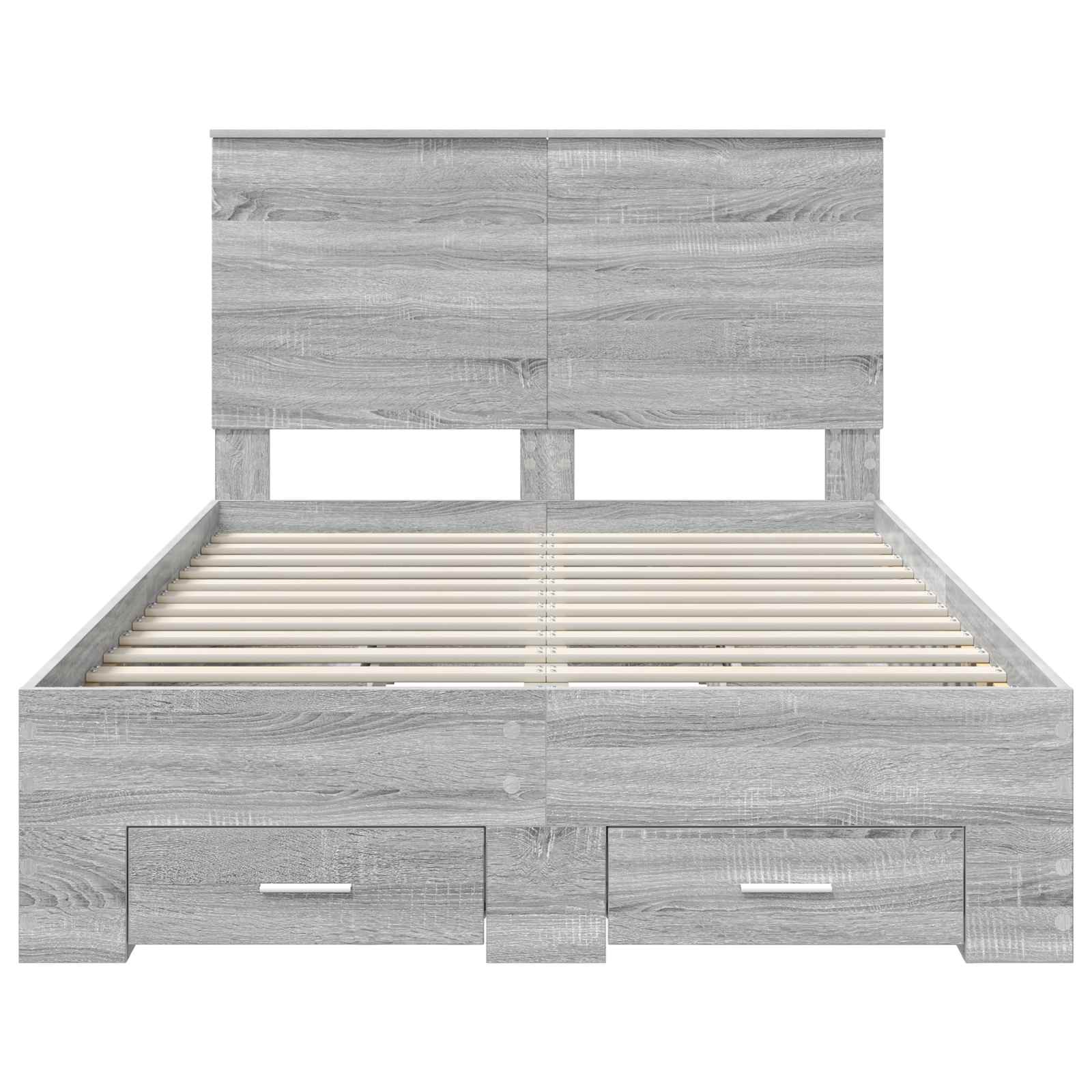 Krevetna konstrukcija s uzglavljem Siva Sonoma 135 x 190 cm