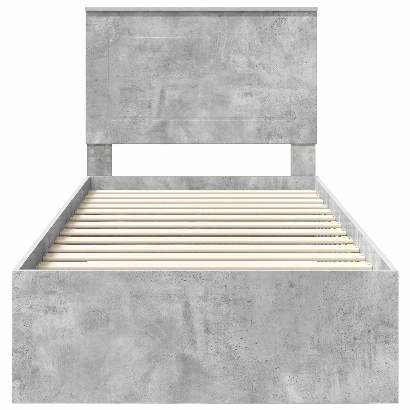 Krevetna konstrukcija s uzglavljem Betonski sivi 90 x 200 cm
