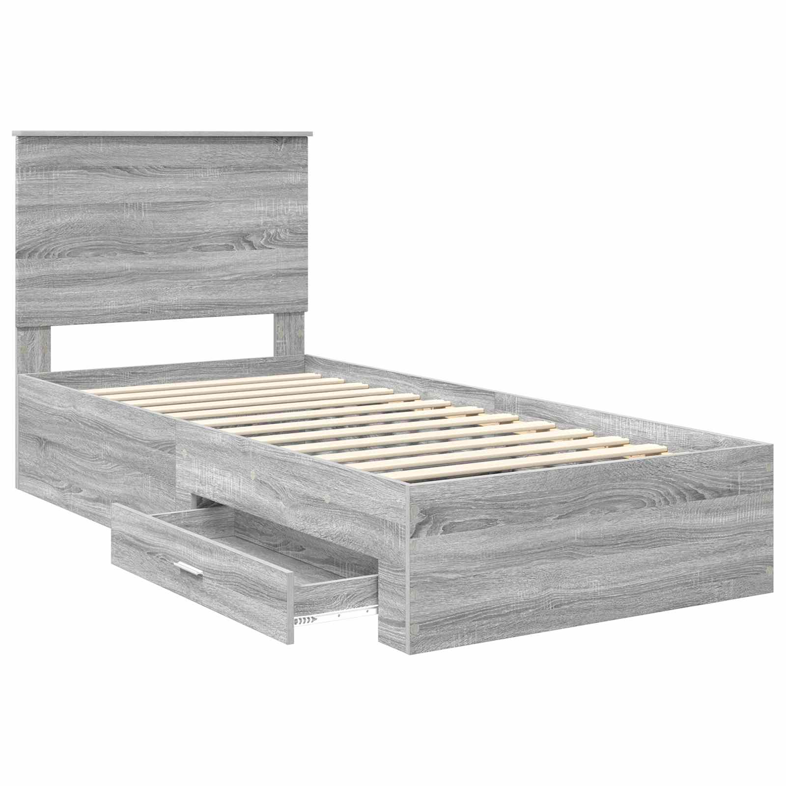 Krevetna konstrukcija Siva Sonoma 90 x 200 cm Konstruirano drvo