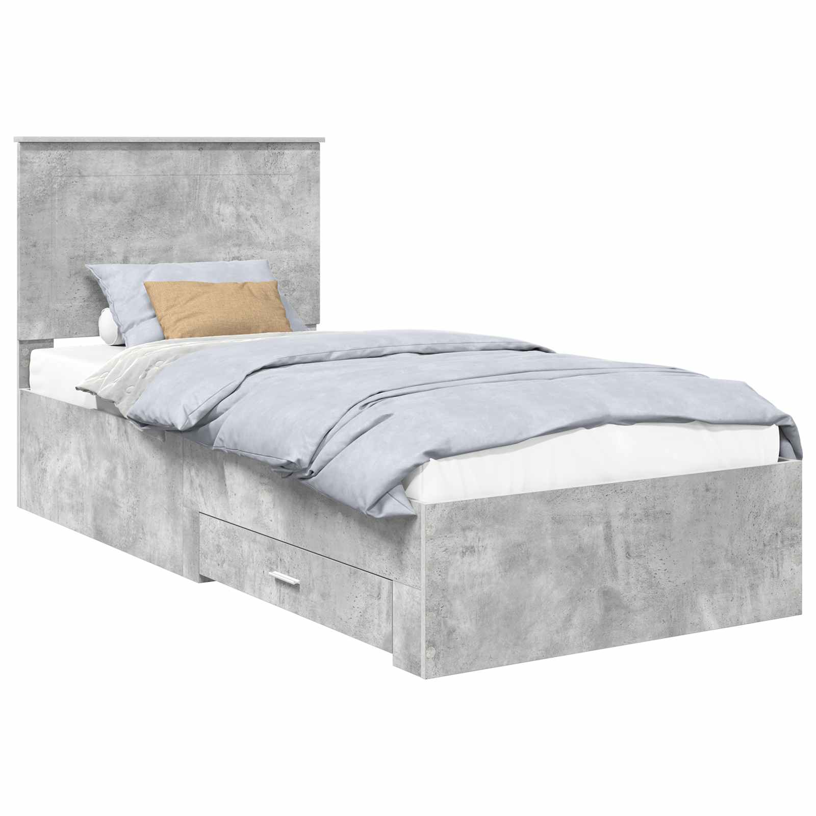 Krevetna konstrukcija Betonski sivi i srebrna 75 x 190 cm