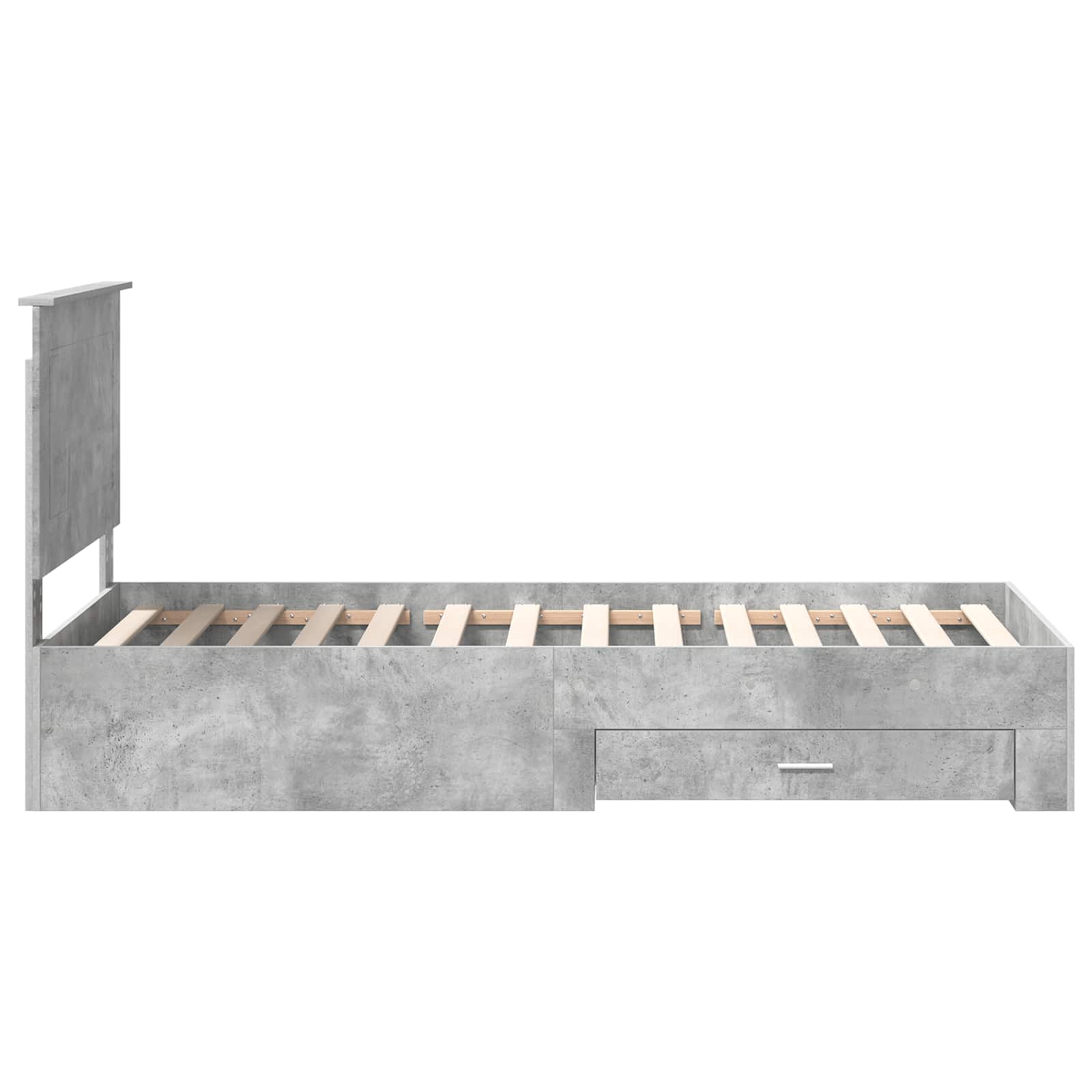 Krevetna konstrukcija Betonski sivi i srebrna 75 x 190 cm