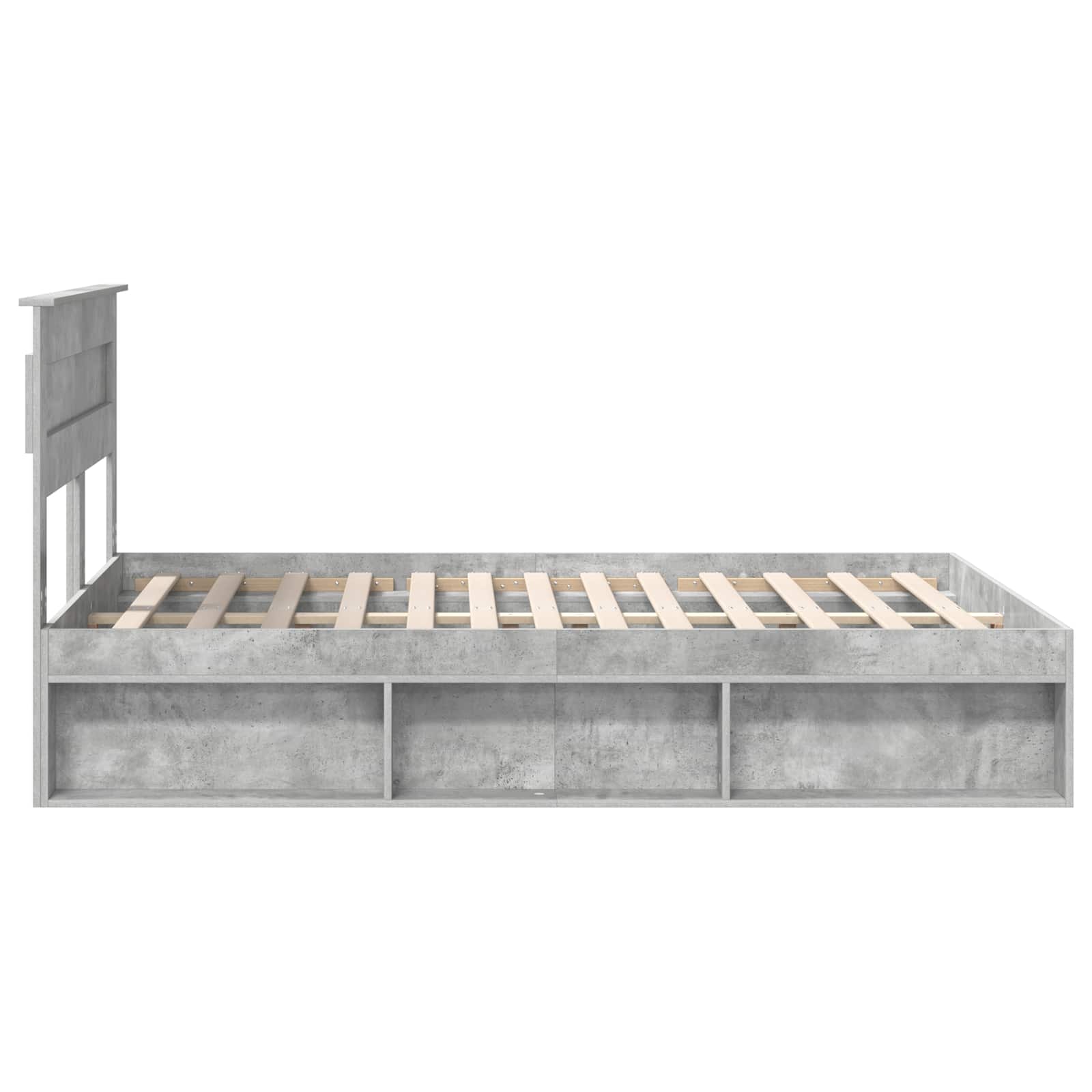 Krevetna konstrukcija Beton 140 x 190 cm Čvrsto borovo drvo