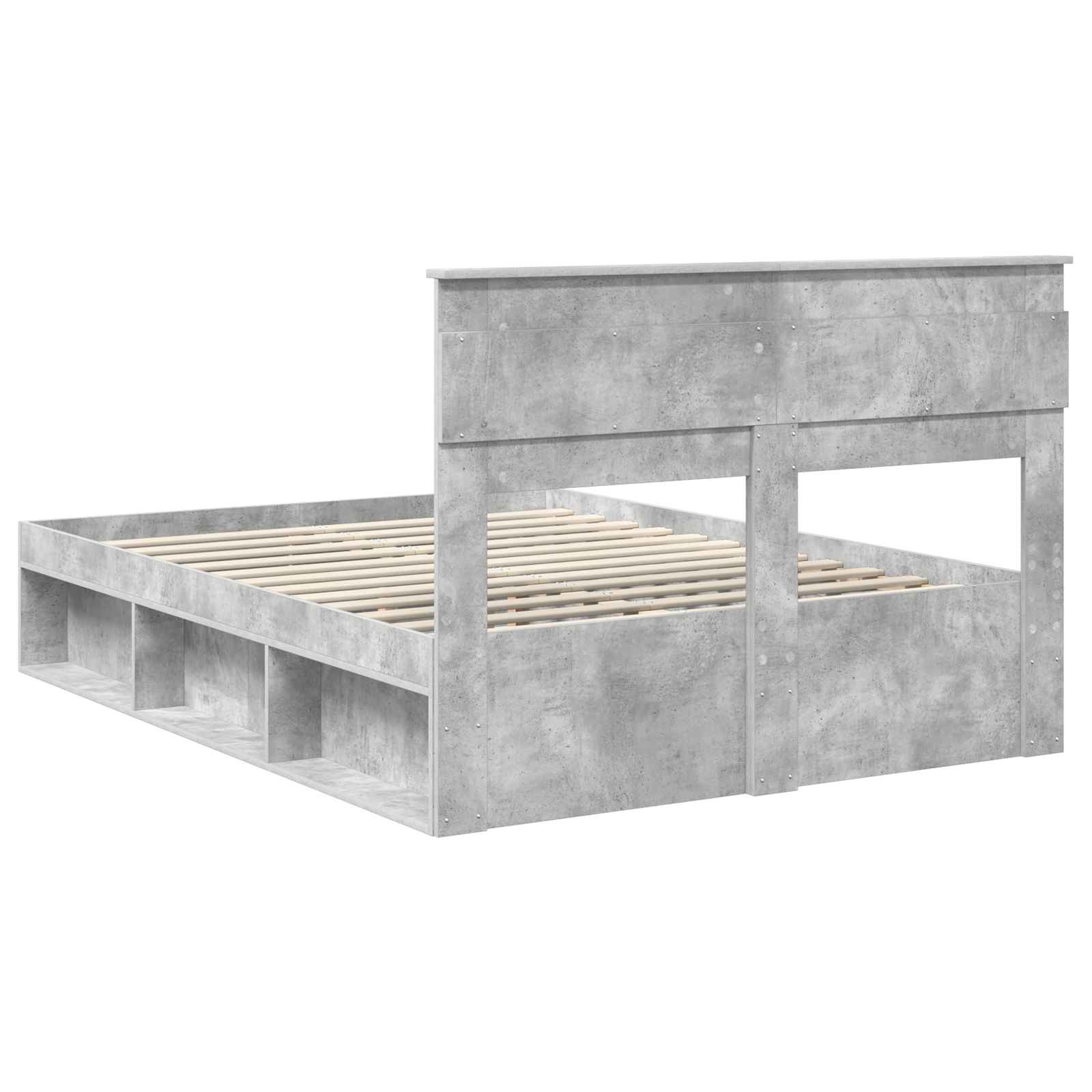 Krevetna konstrukcija Beton 140 x 200 cm Čvrsto borovo drvo