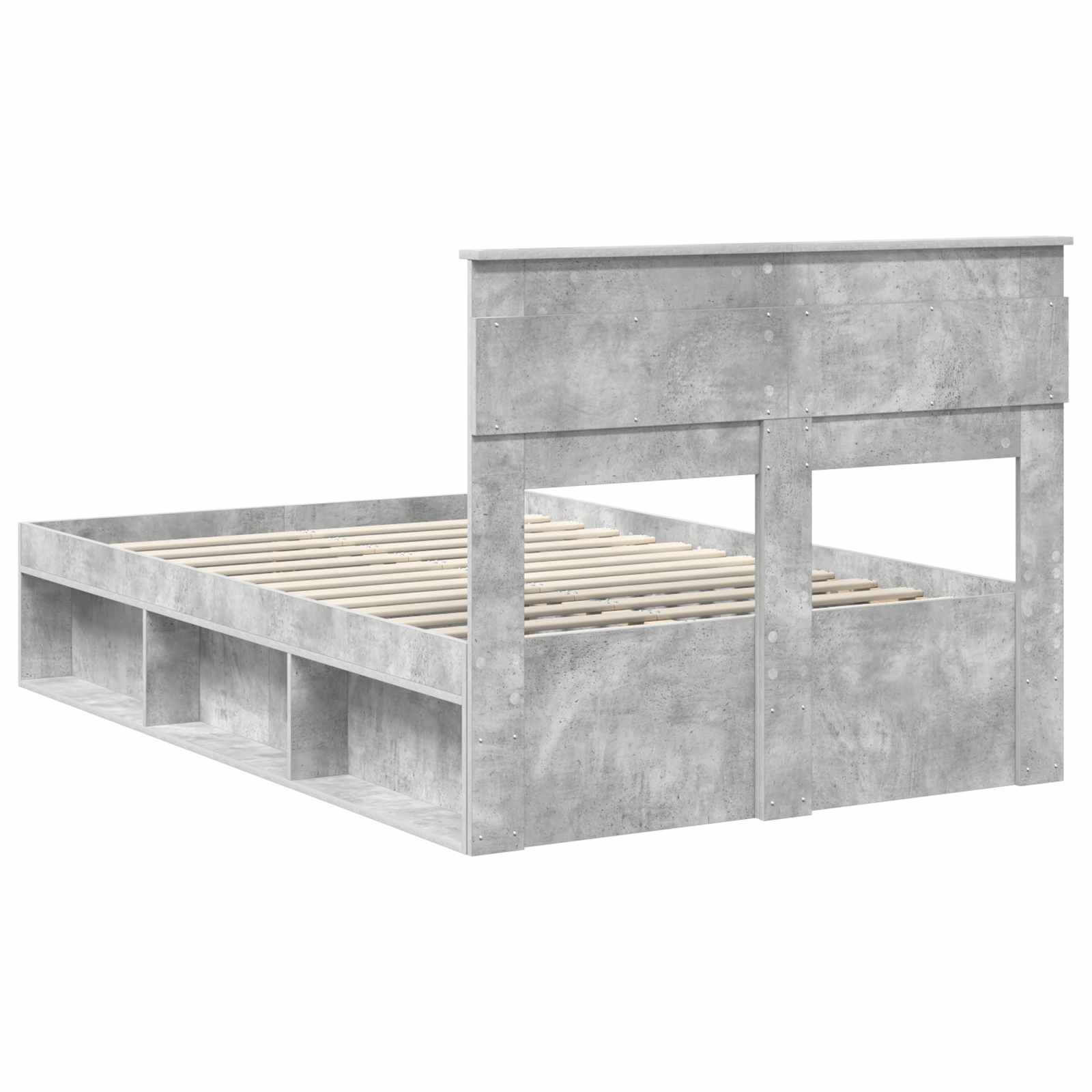 Krevetna konstrukcija Beton 120 x 190 cm Čvrsto borovo drvo