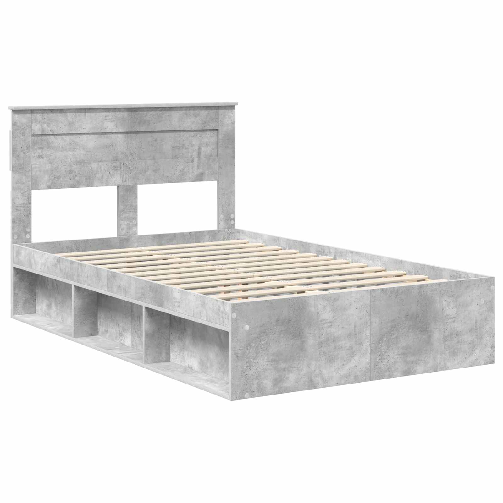 Krevetna konstrukcija Beton 120 x 200 cm Čvrsto borovo drvo