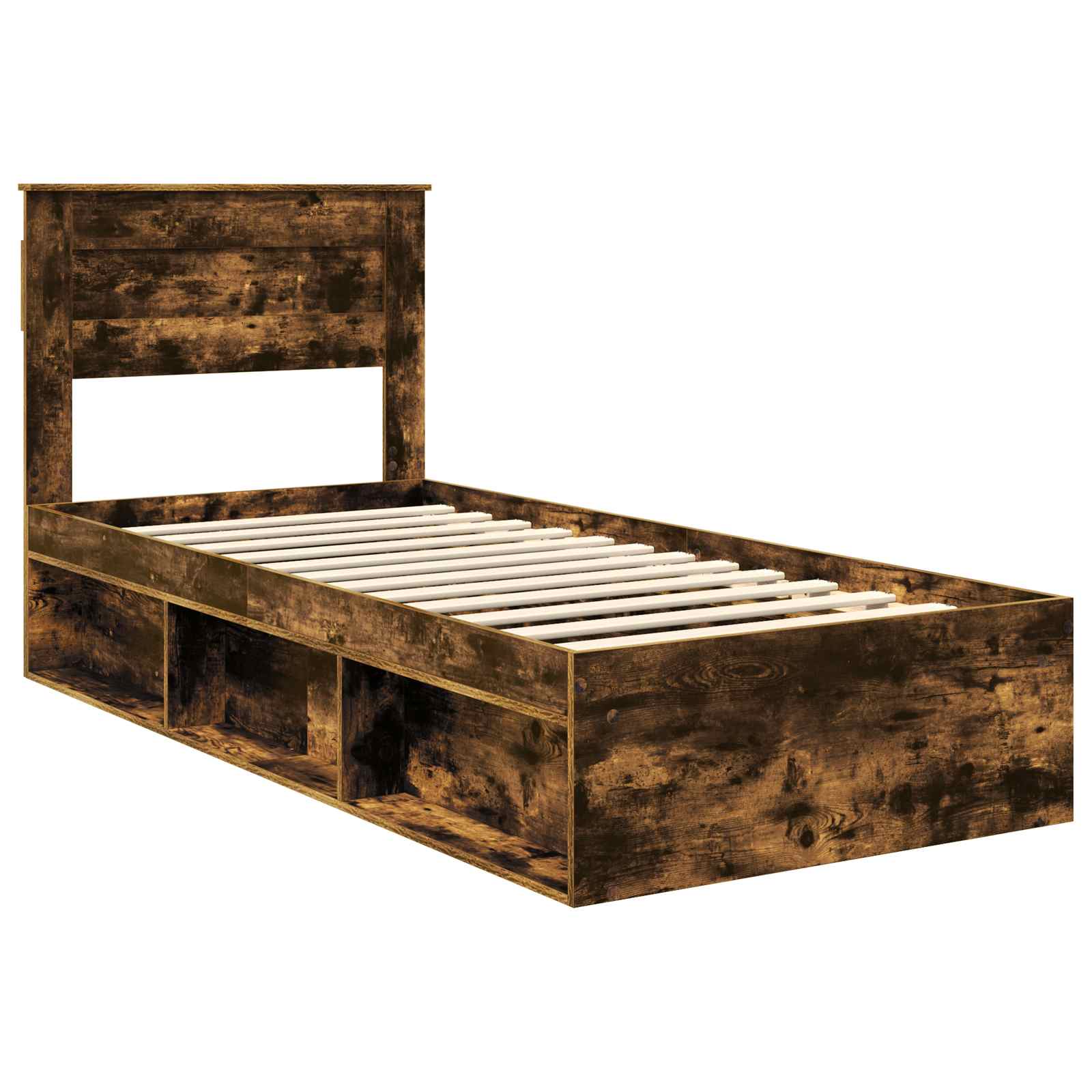 Krevetna konstrukcija s uzglavljem Dimljeni hrast 100 x 200 cm