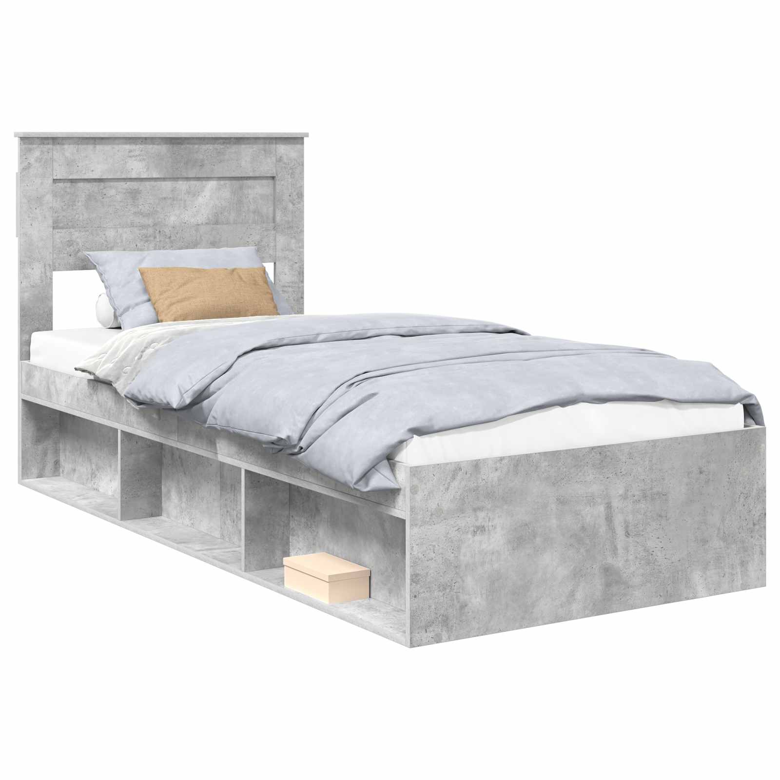 Krevetna konstrukcija s uzglavljem Betonska siva 75 x 190 cm