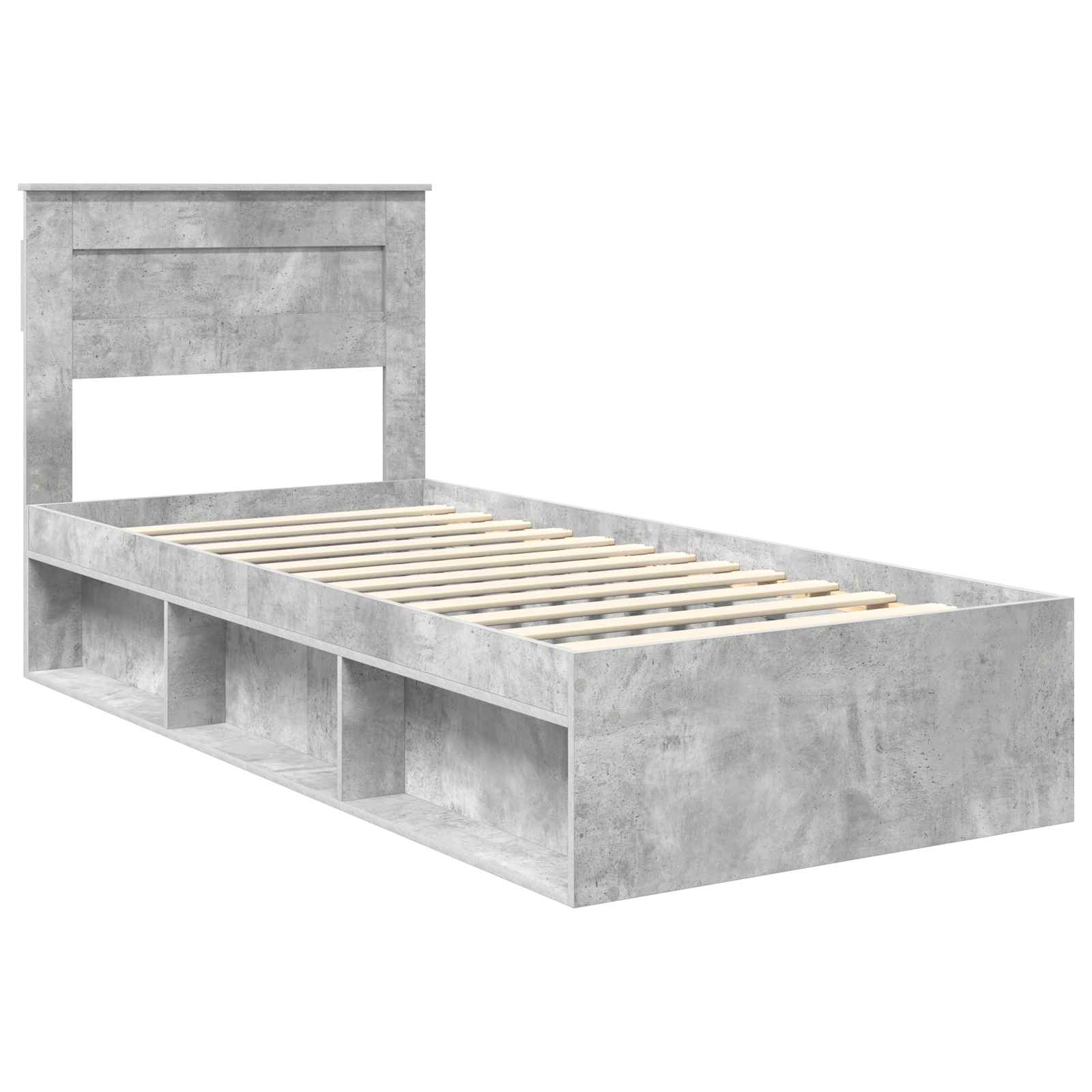 Krevetna konstrukcija s uzglavljem Betonska siva 75 x 190 cm