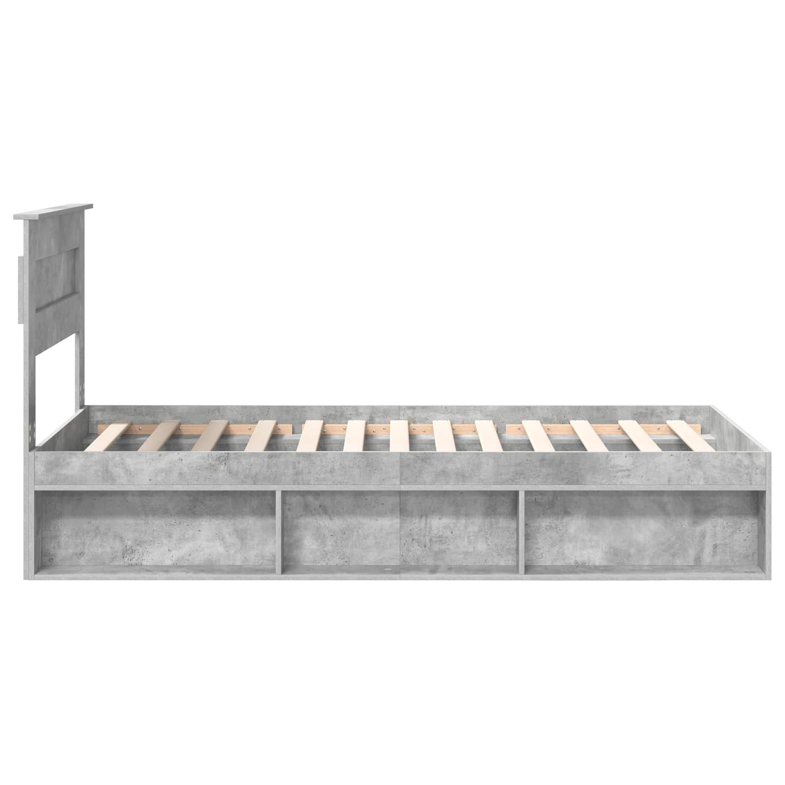 Krevetna konstrukcija s uzglavljem Betonska siva 75 x 190 cm