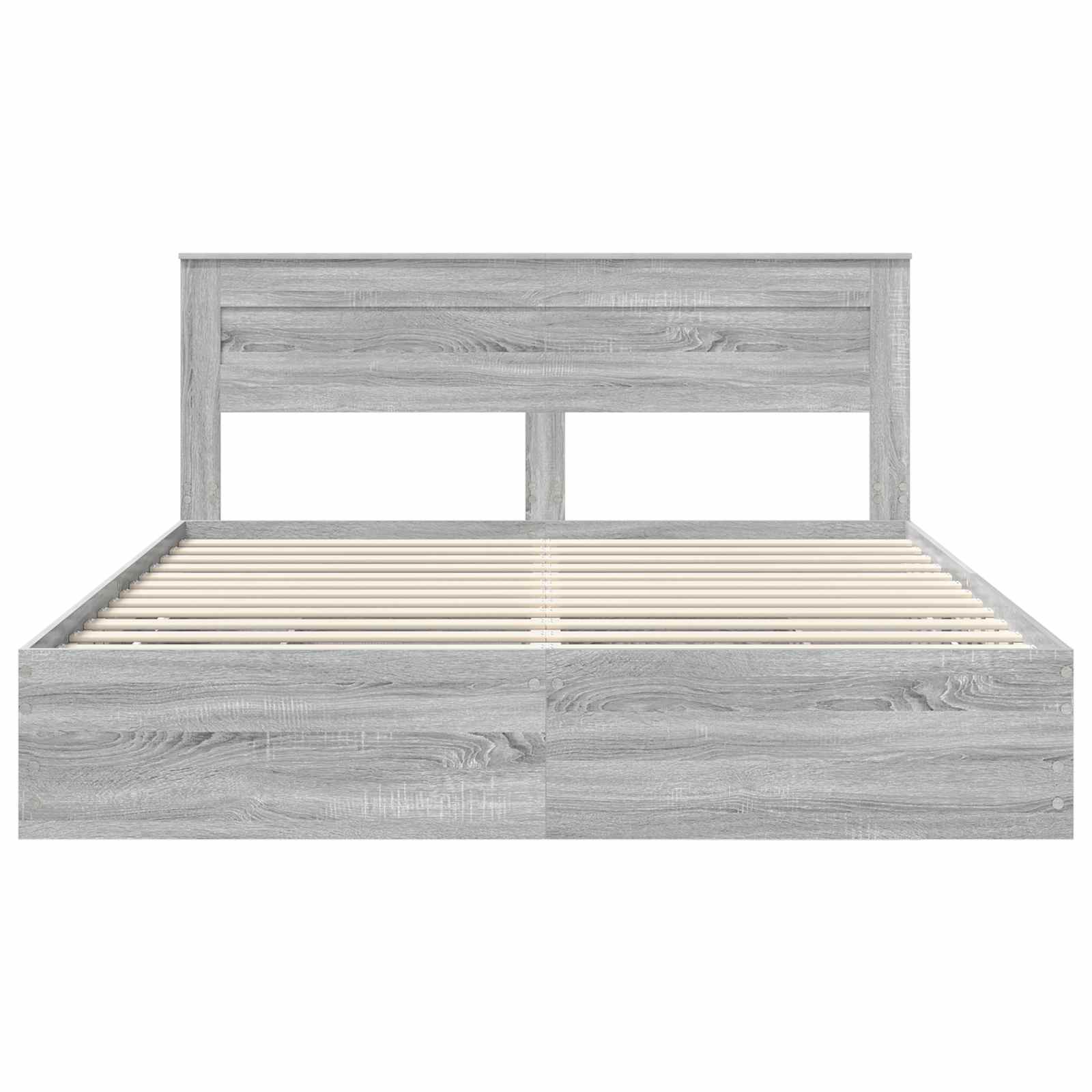Krevetna konstrukcija Siva Sonoma 200 x 200 cm Inženjersko Drvo